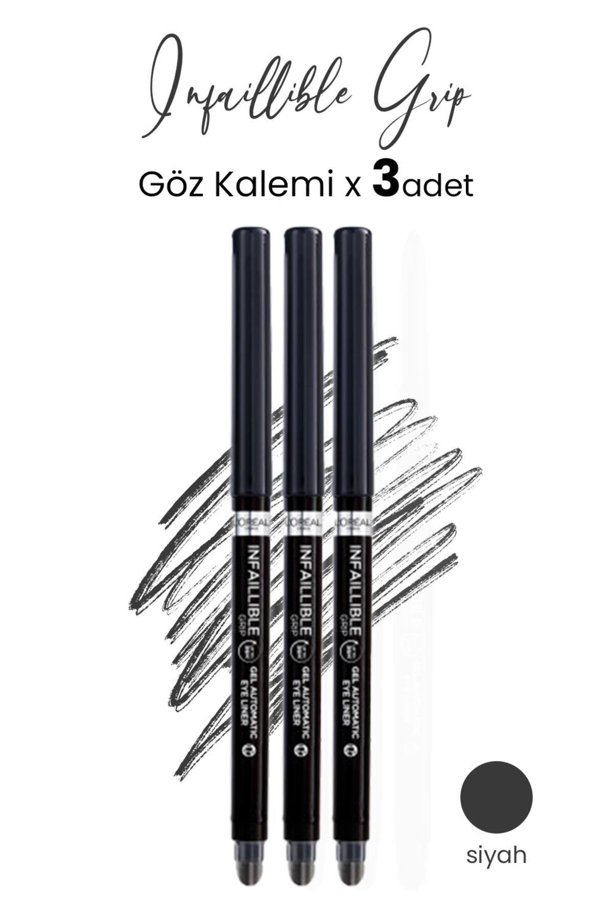 Infaillible Grip Automatic Jel Göz Kalemi Yoğun Siyah X 3 Adet