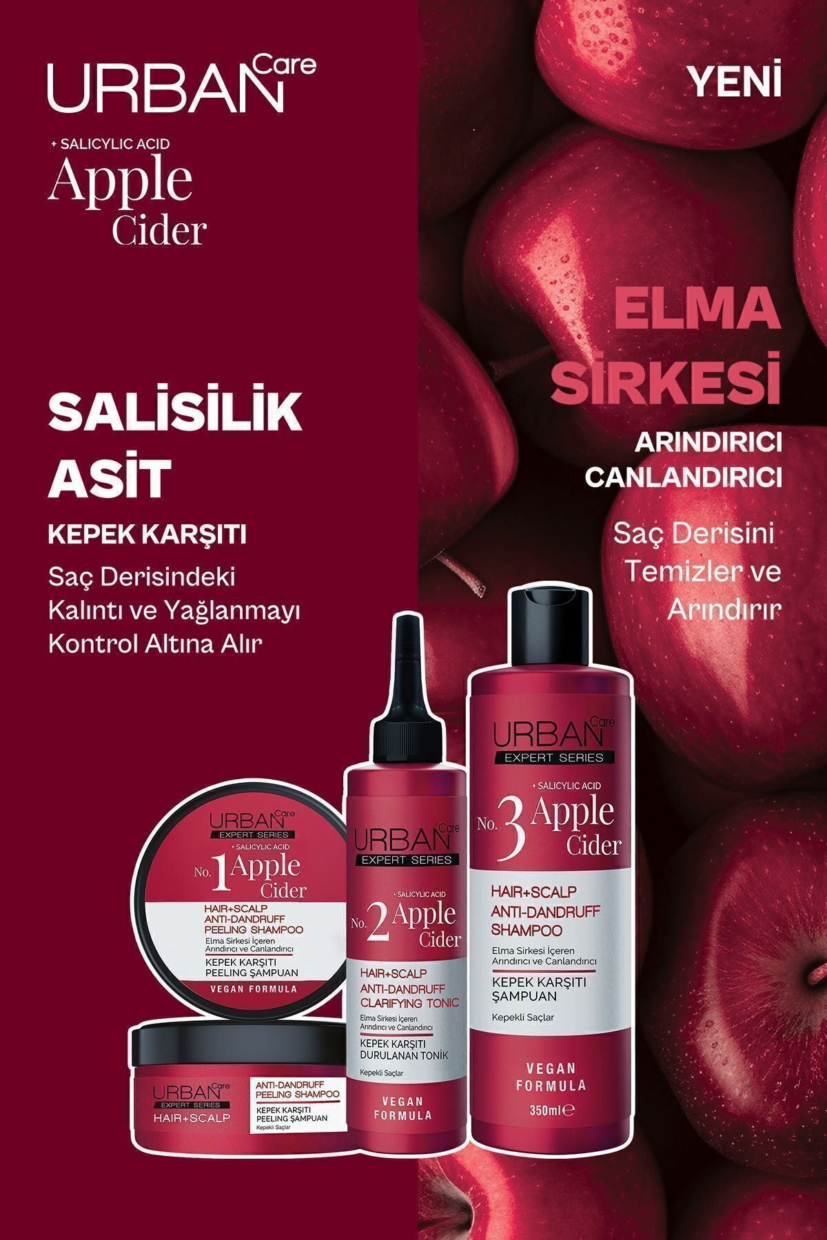 No:3 Expert Apple Cider Kepek ve Yağlanma Karşıtı Saç Bakım Şampuanı 350 ml-vegan