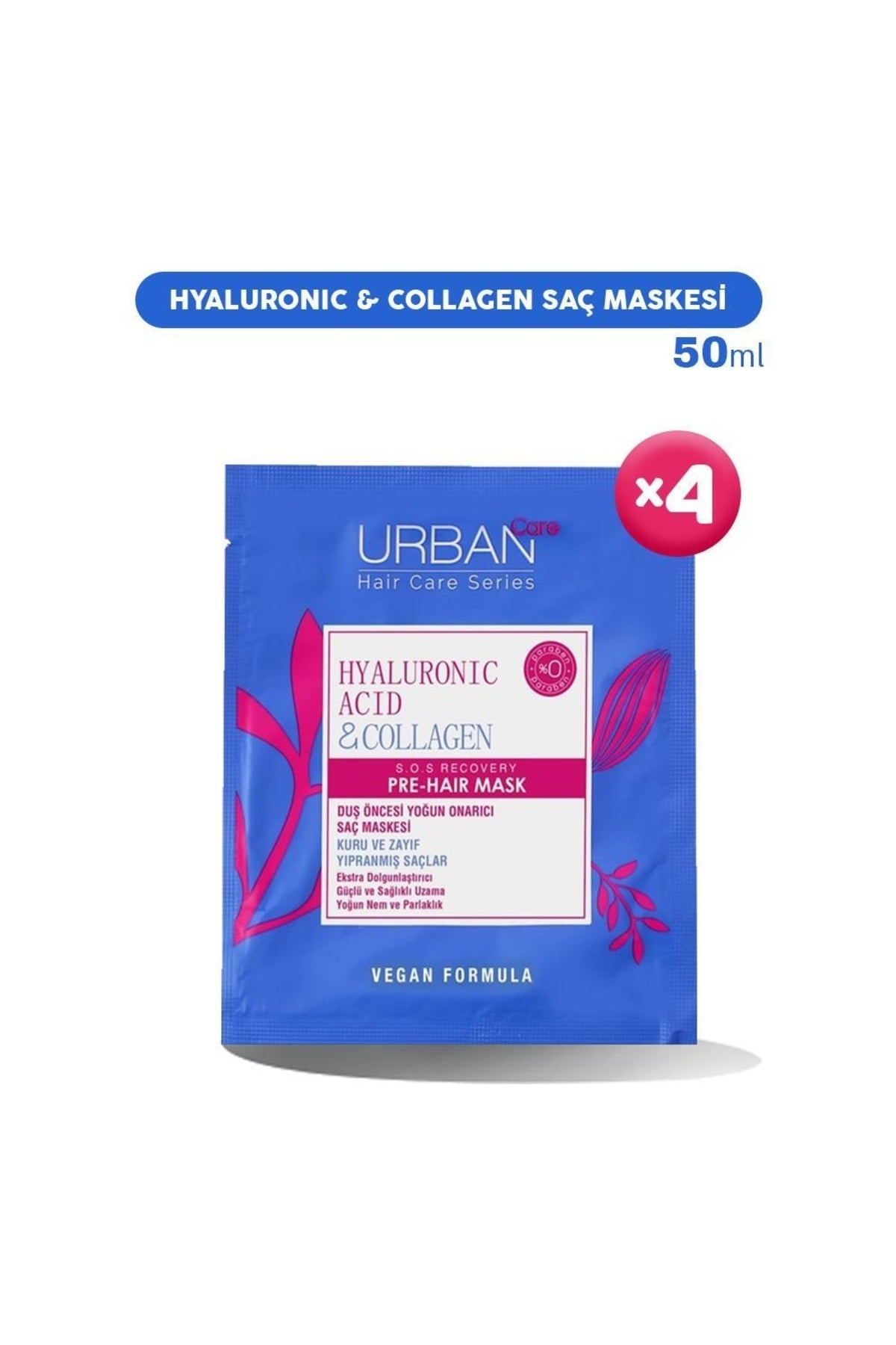 Hyaluronic & Collagen Saç Maskesi 50 Ml X 4