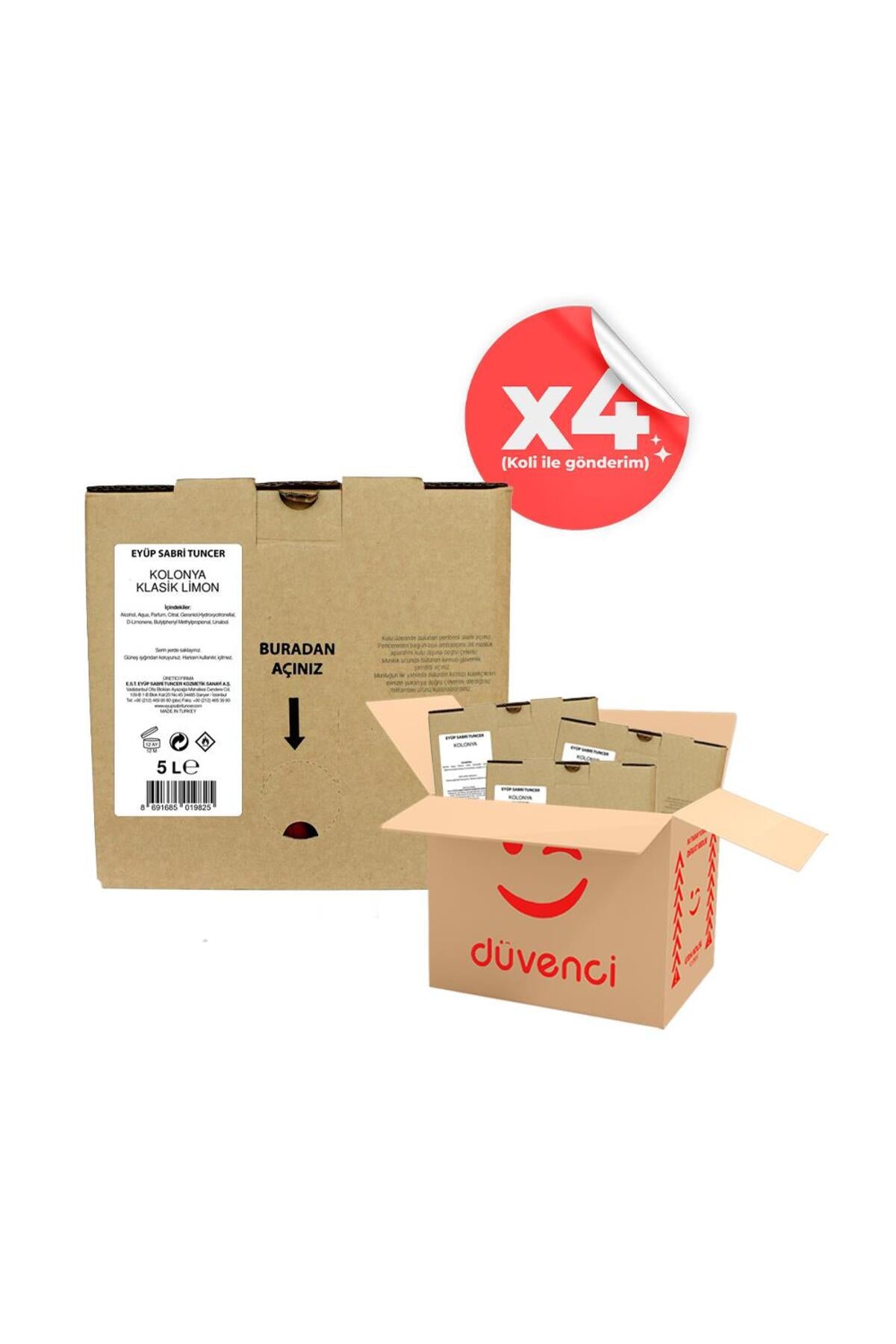 Klasik Limon Kolonyası 5 Lt x 4
