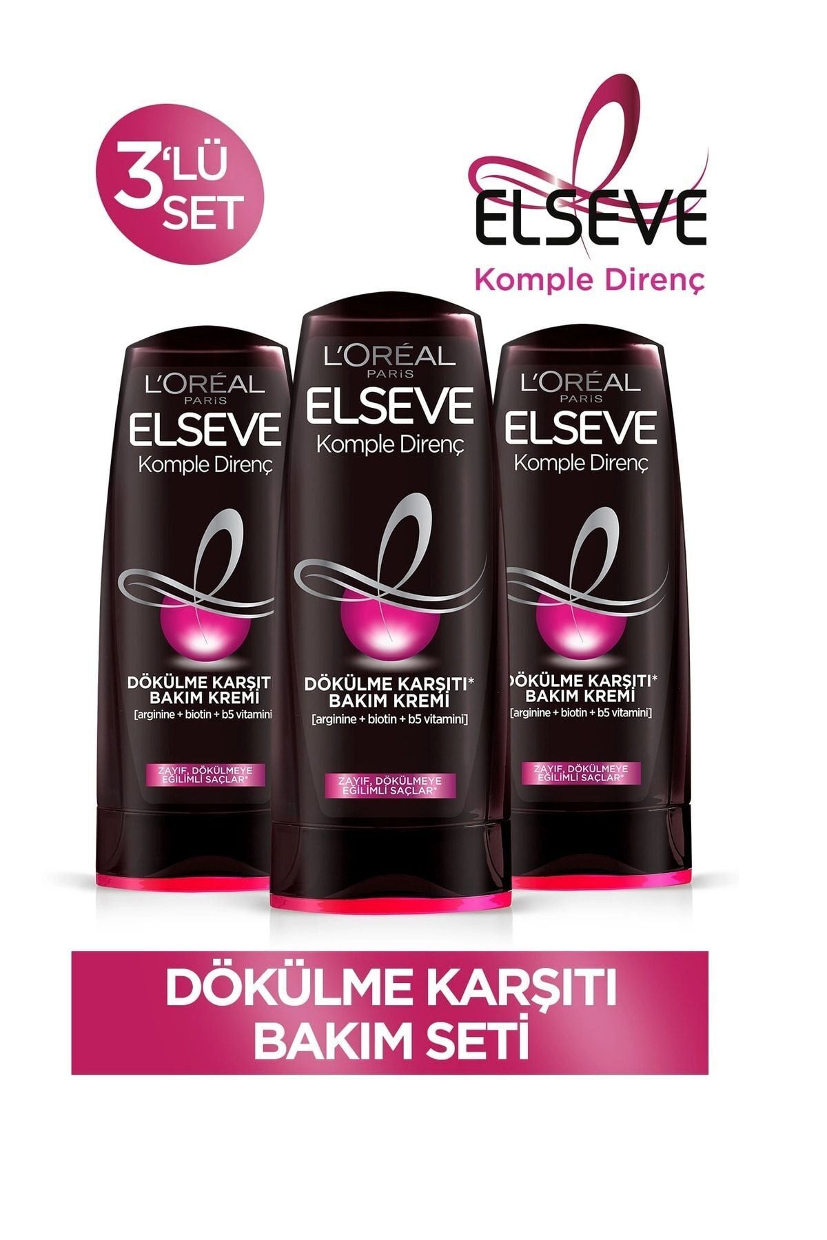 Loreal Komple Direnç Dökülme Karşıtı Saç Bakım Kremi 390 ml X 3 Adet