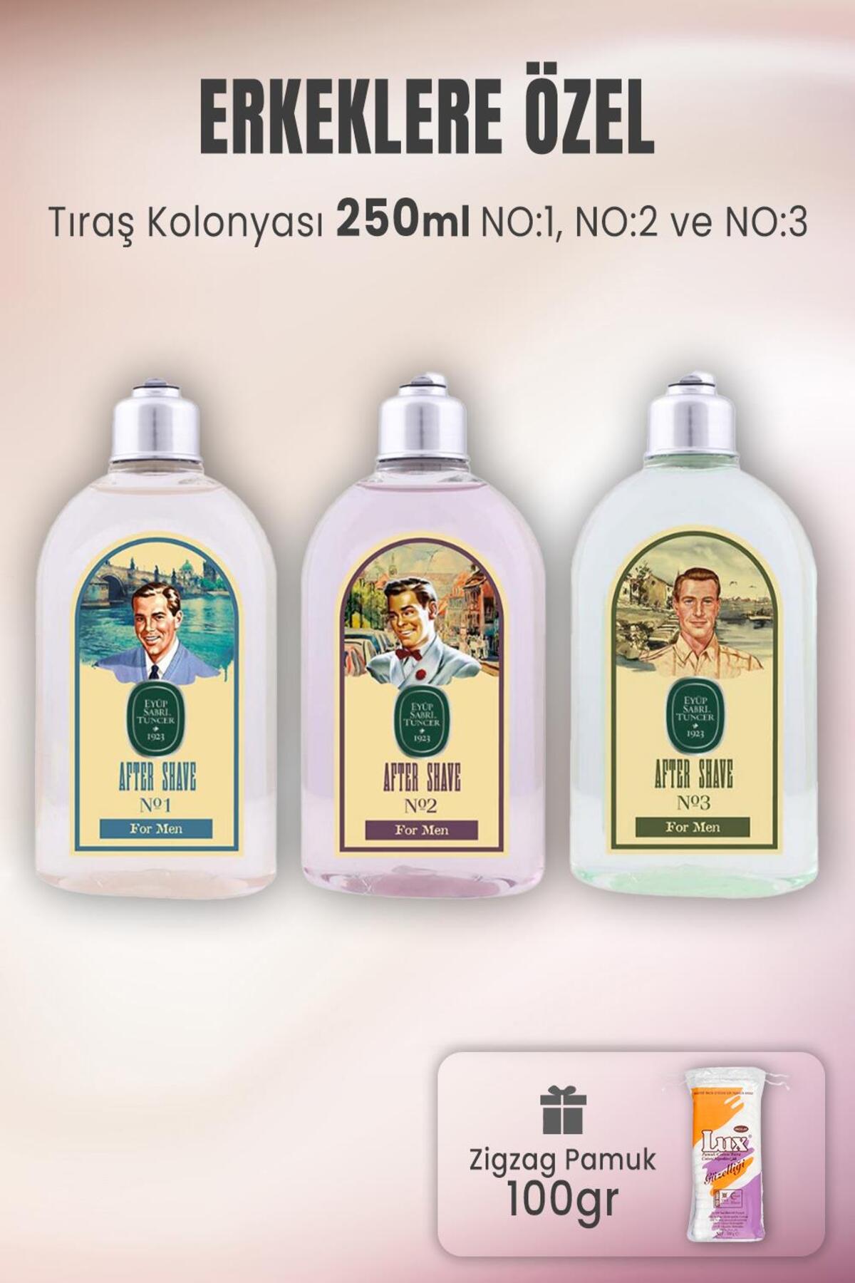 Tıraş Kolonya Seti 1-2-3 ve Zigzag Pamuk 100 gr
