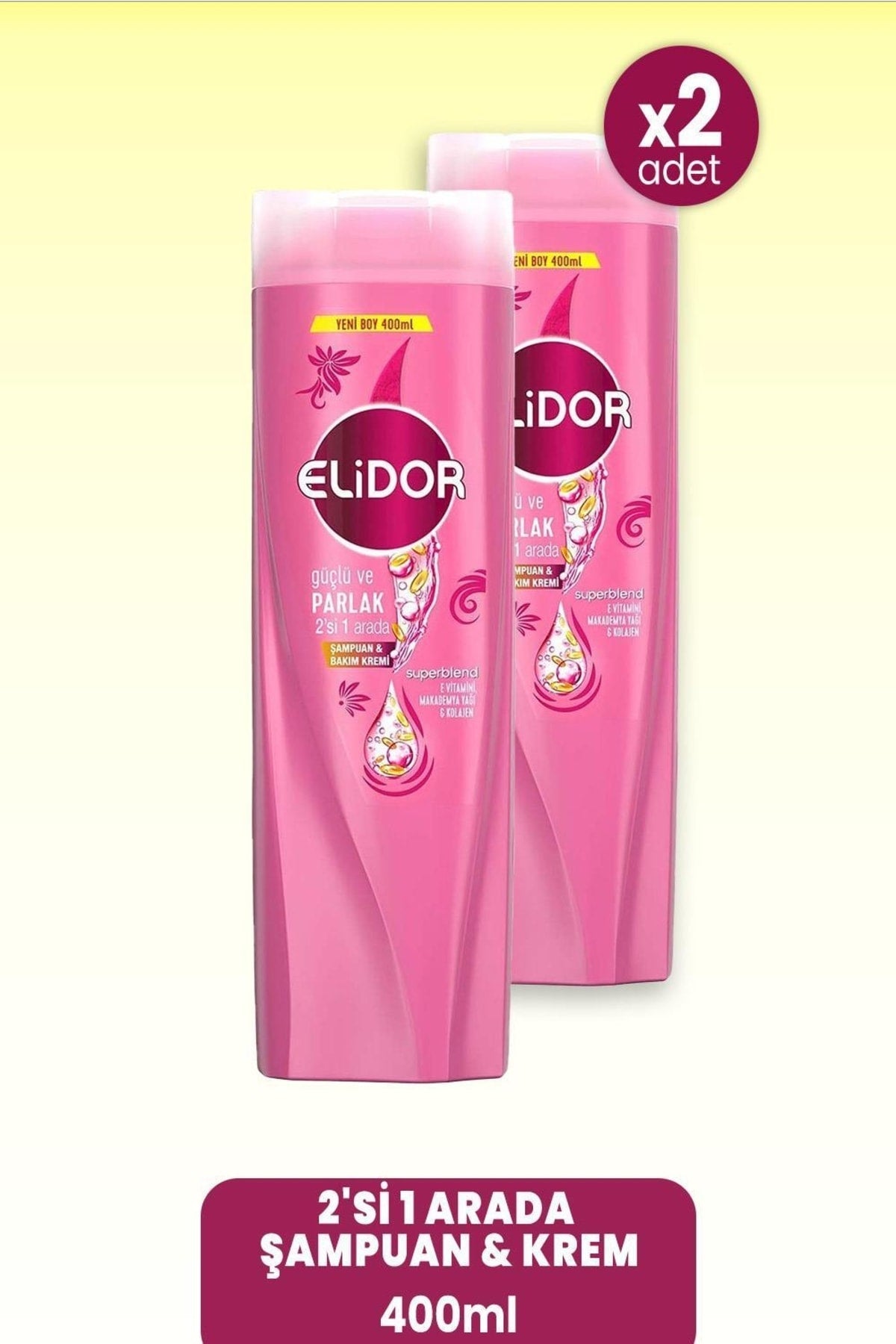 Superblend 2'si 1 Arada Şampuan & Krem Güçlü Ve Parlak 400 Ml X 2 Adet