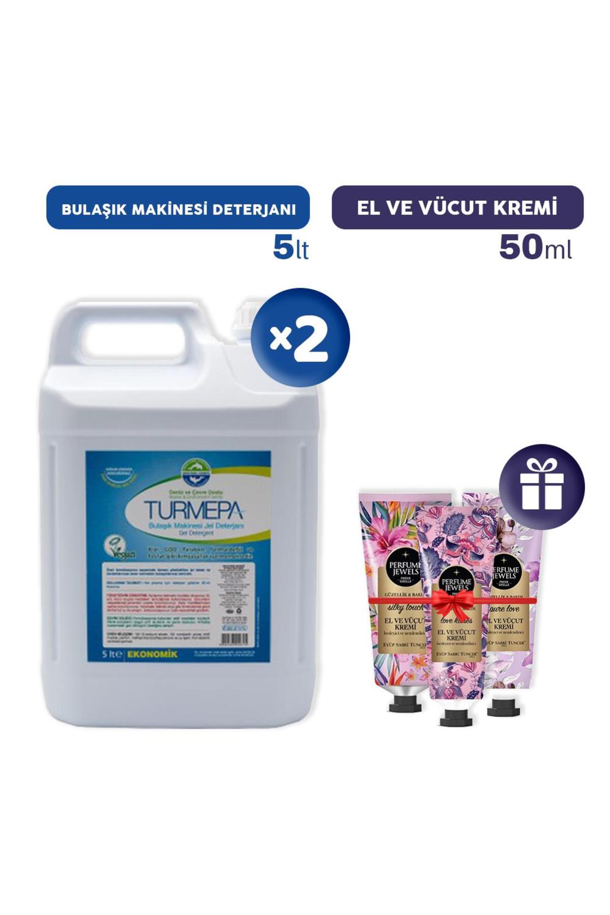 Turmepa Bulaşık Makinesi Deterjanı 5 lt x 2, El Kremleri Hediye