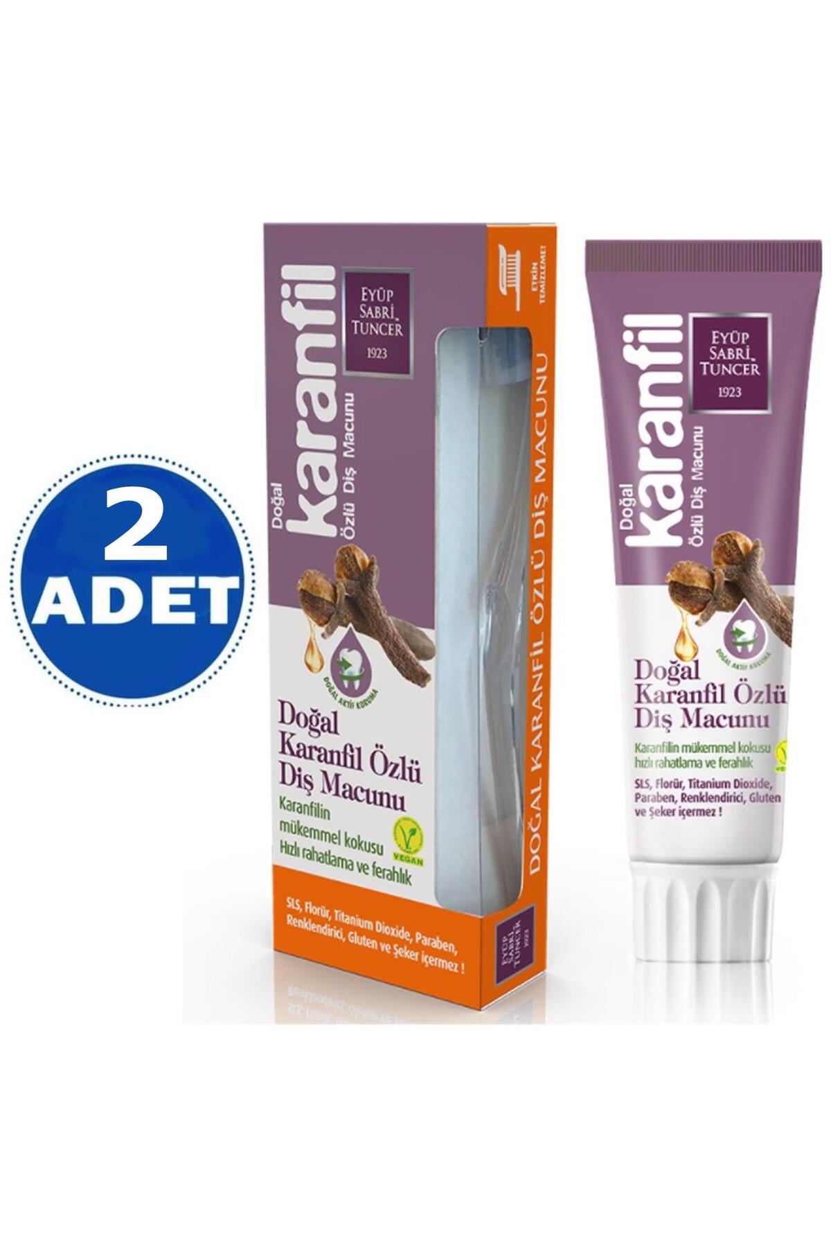 Doğal Karanfil Özlü Diş Macunu 75 ml Diş Fırçası Hediyeli X 2