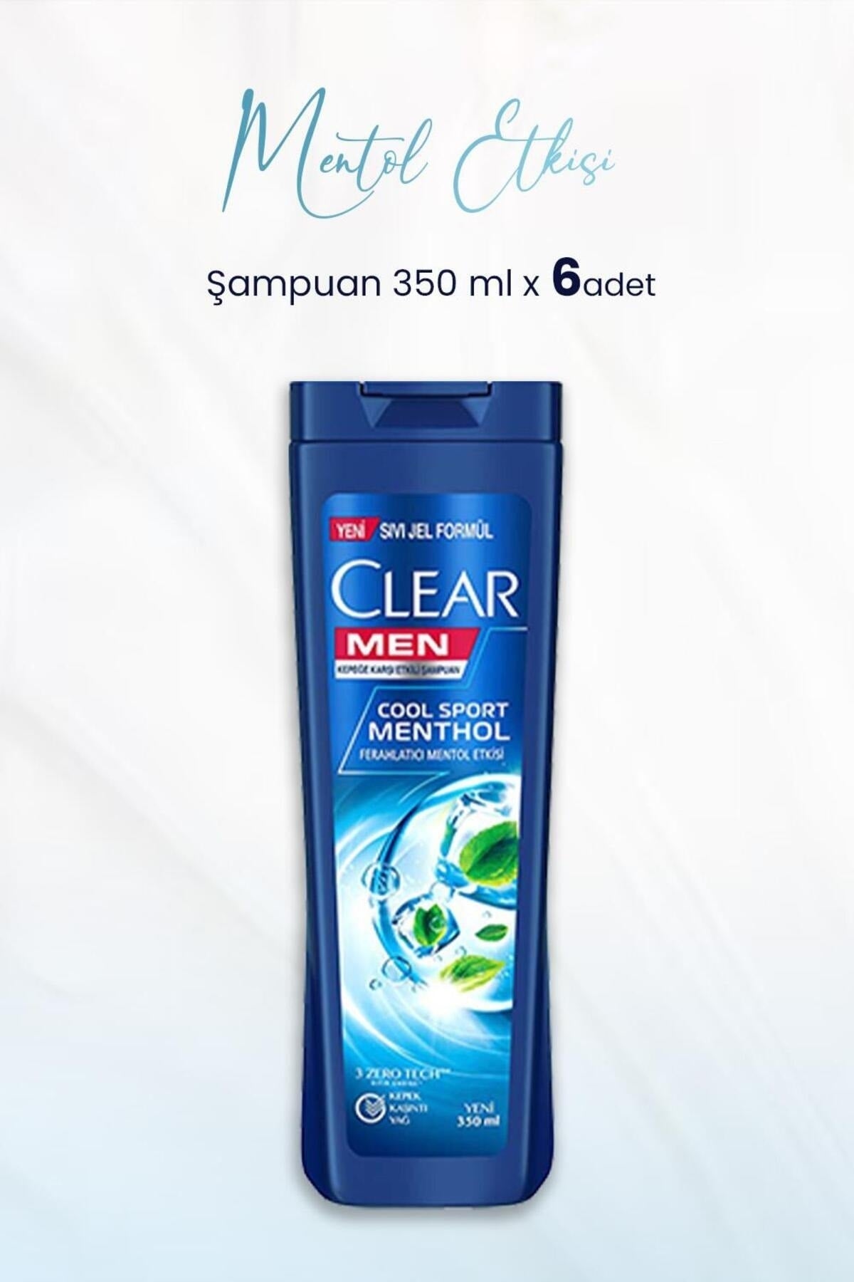 Men Kepeğe Karşı Etkili Şampuan Ferahlatıcı Mentol Etkisi 350 ML x 6 Adet