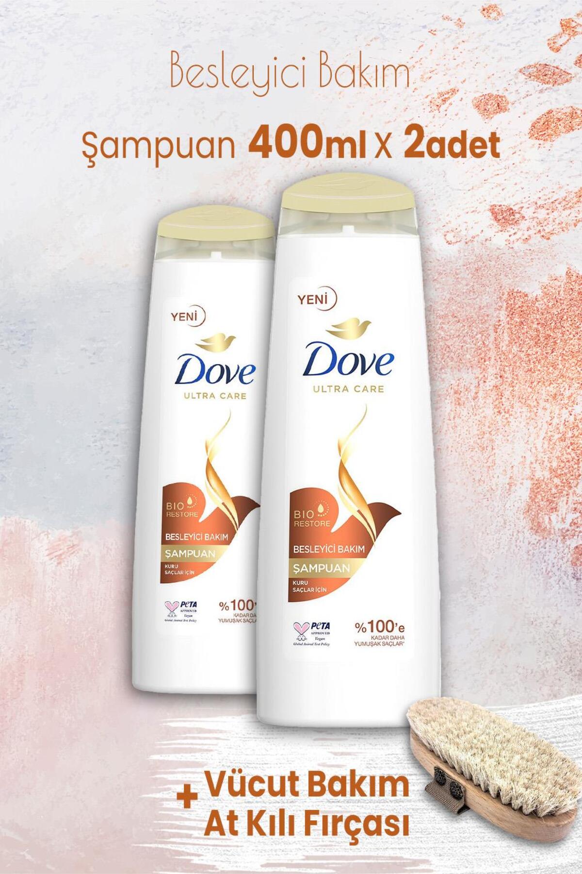 Ultra Care Şampuan Besleyici Bakım 400 ml x 2 Adet ve Vücut Bakım At Kılı Fırçası