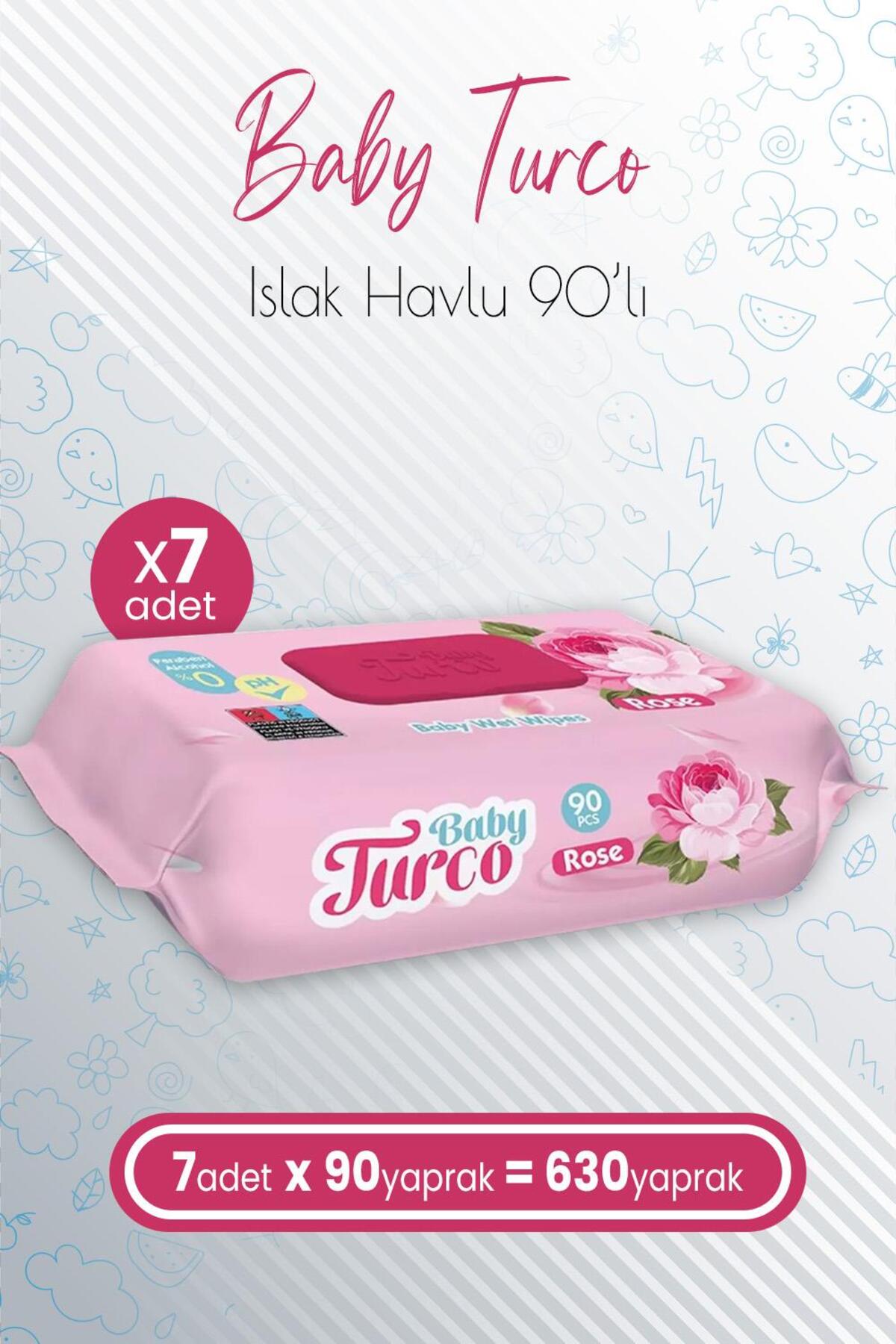 Bebek Islak Havlu Rose 90' lı x 7 Adet (630 Yaprak)