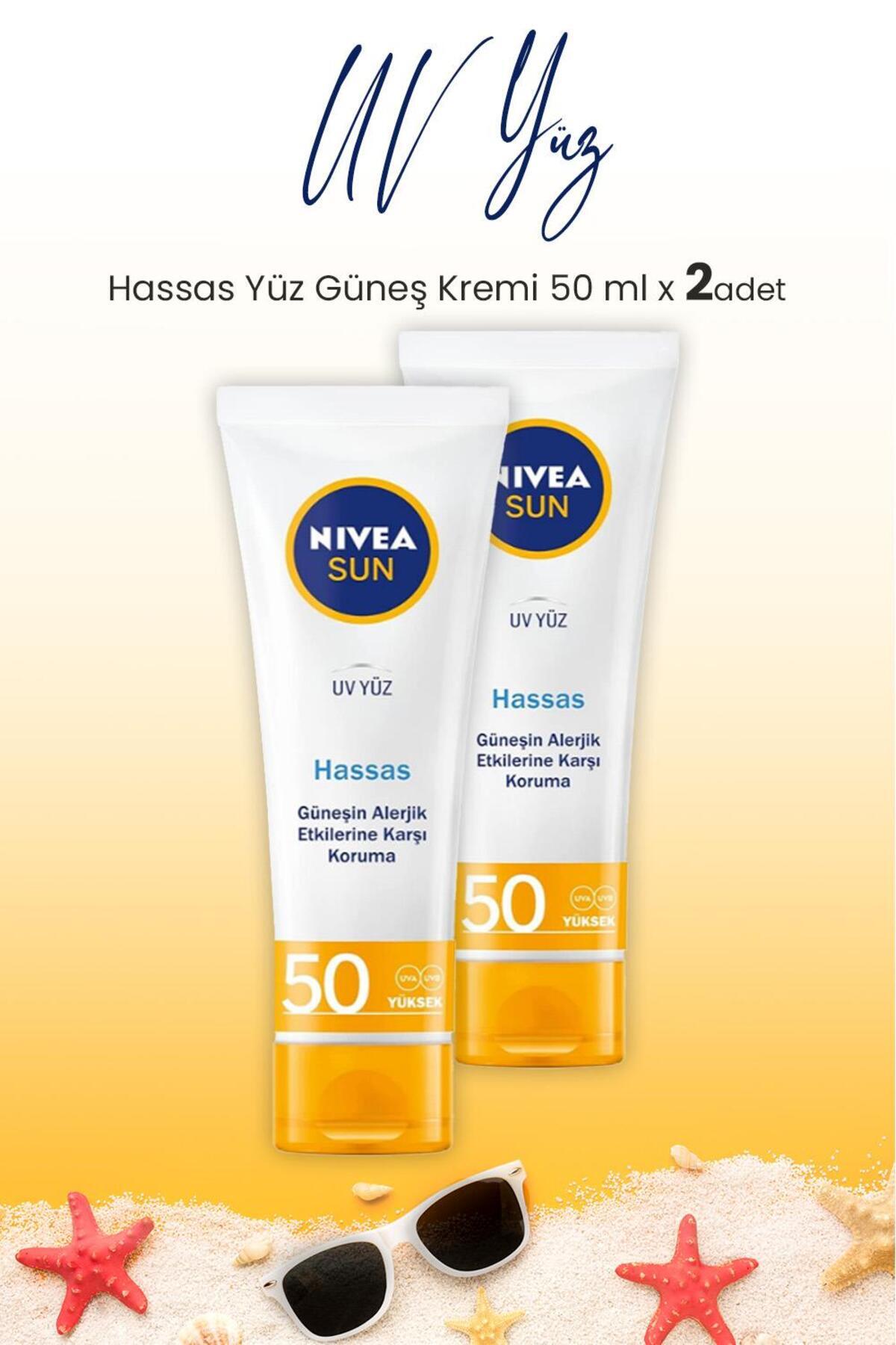 Sun Spf50 Hassas Yüz Güneş Kremi 50 ml x 2 Adet