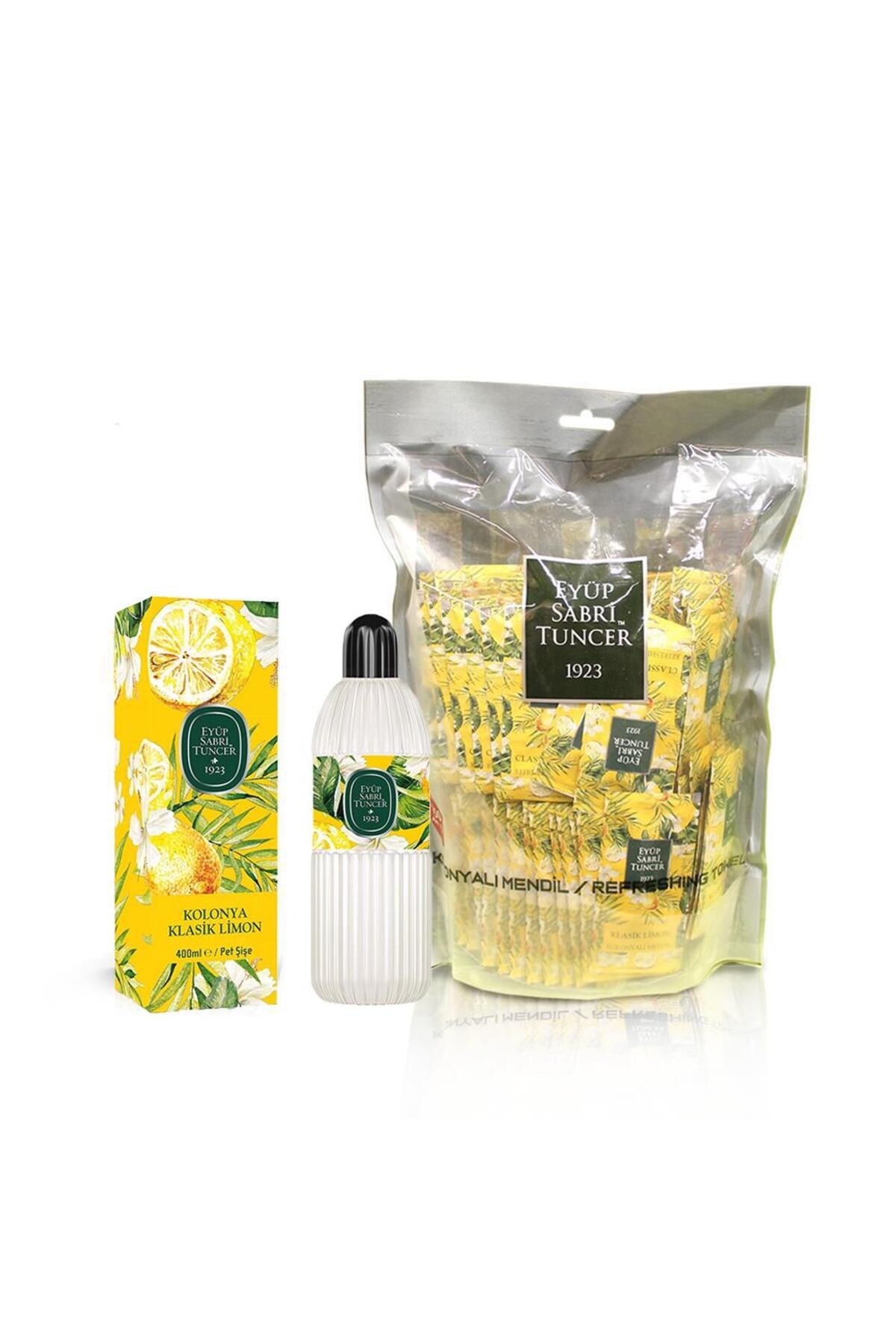 Düvenci Toptan Klasik Limon Kolonyası Model 8 (Islak Mendil ve 400 ML Kolonya)