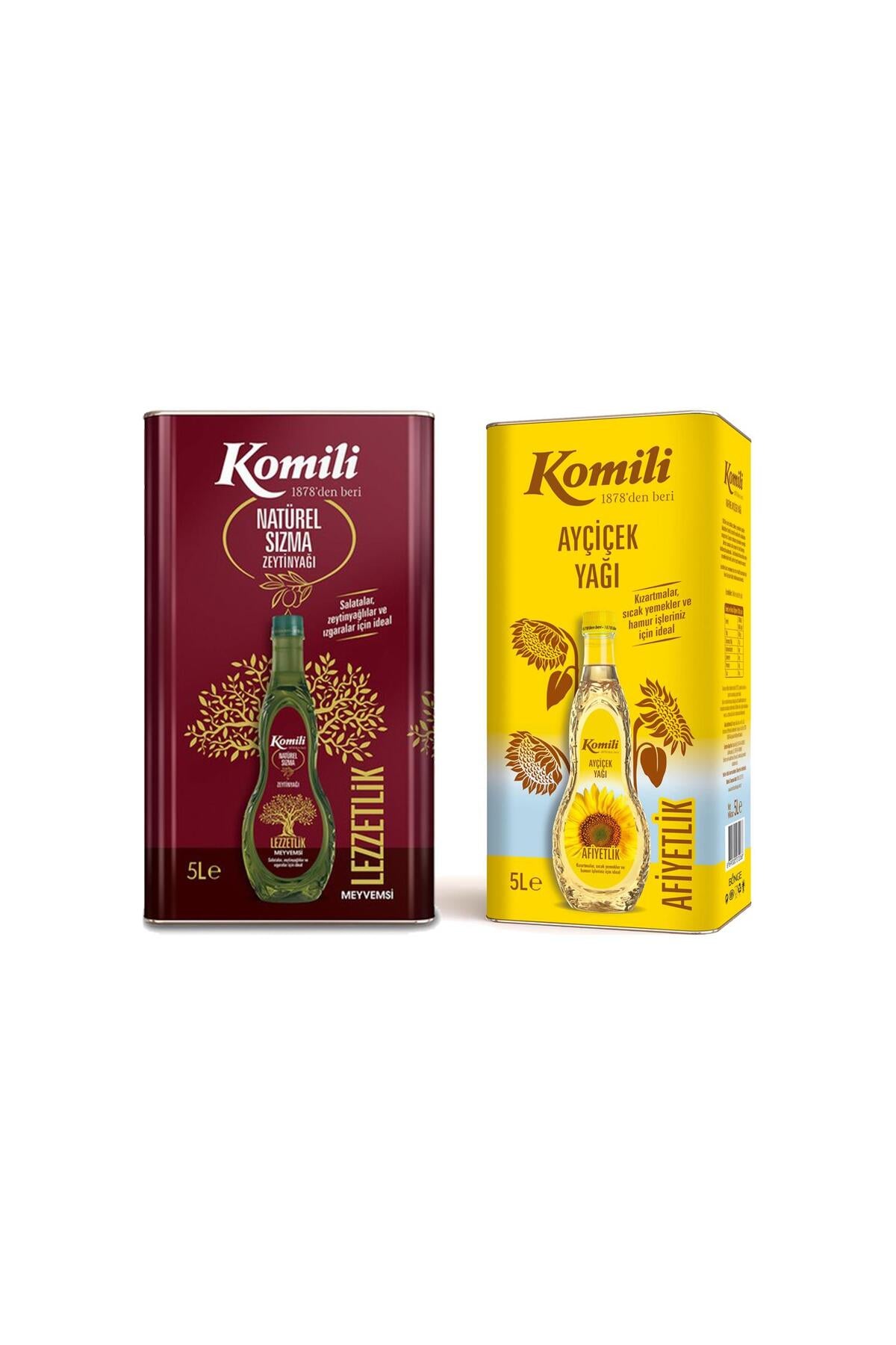 Düvenci Toptan Komili Sızma Zeytinyağı ve Ayçiçek Yağı Paketi ( Teneke 10 L)