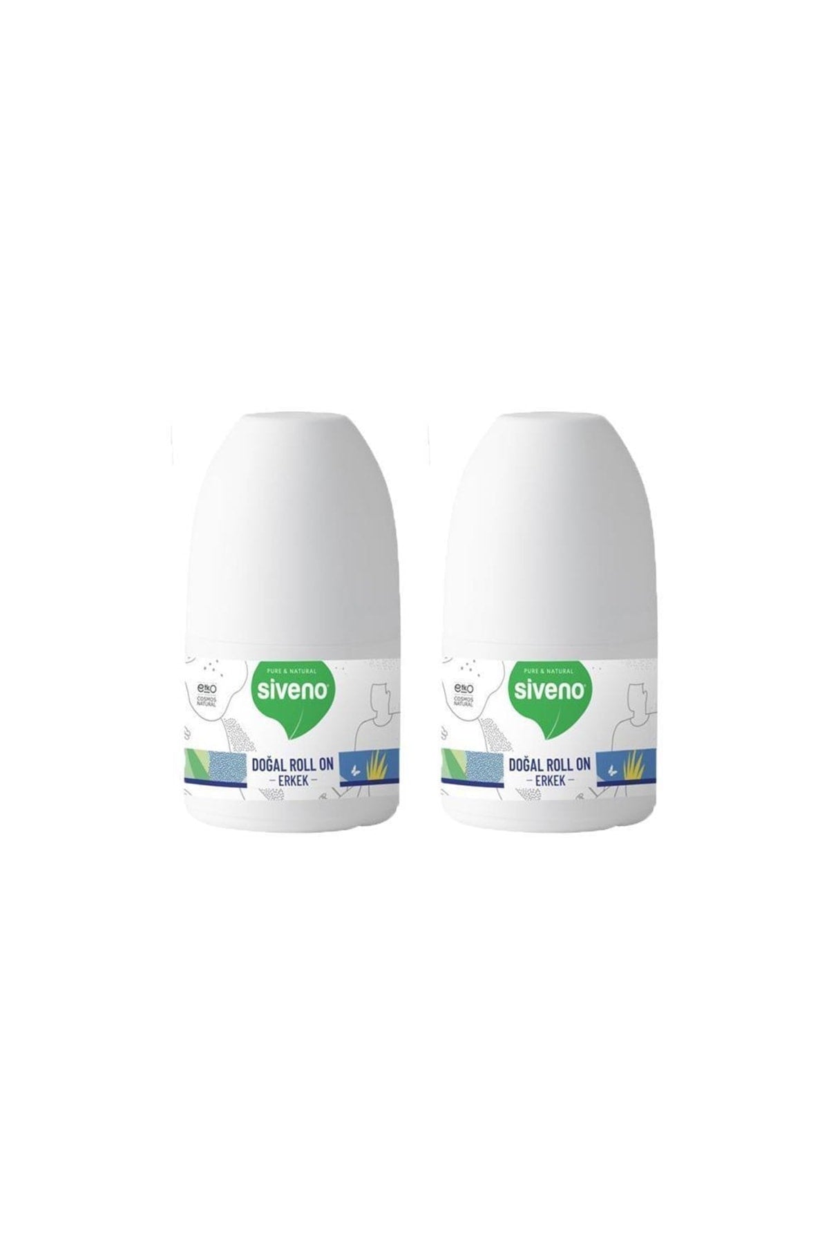 %100 Doğal Roll-On Erkek Deodorant Ter Kokusu Önleyici Bitkisel Leke Bırakmayan Vegan 50 ml X 2 Adet