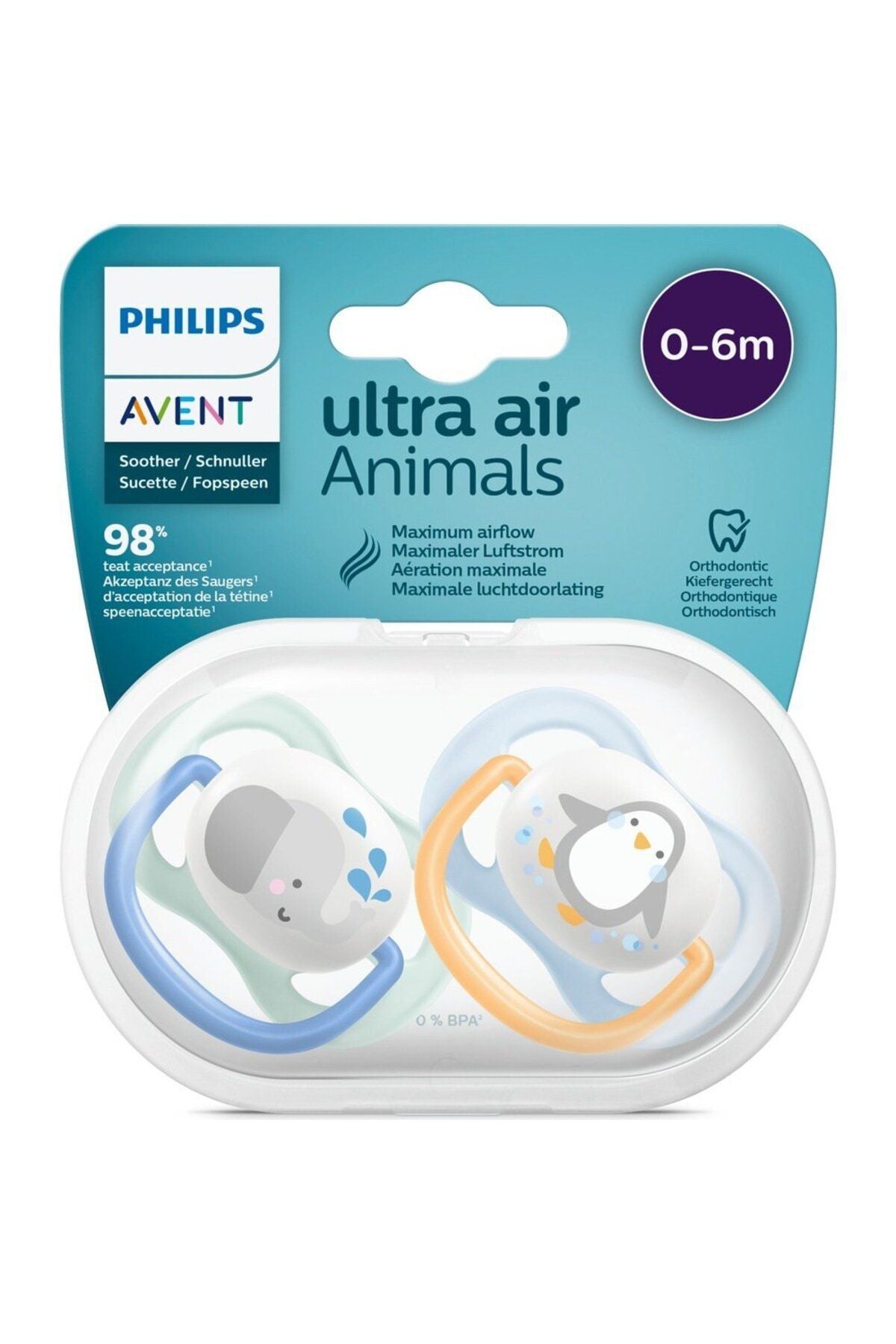 Ultra Air Emzik, Ortodontik, 0-6 Ay, Erkek, SCF080/05