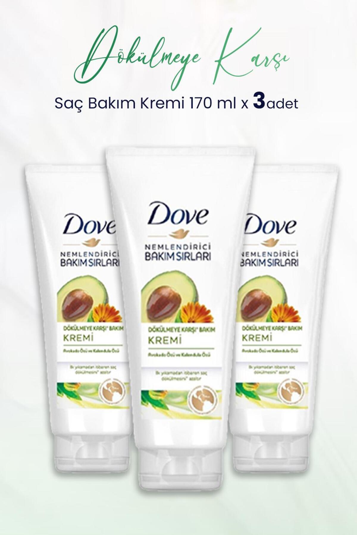 Nemlendirici Bakım Sırları Dökülmeye Karşı Saç Bakım Kremi 170 ml x 3 Adet