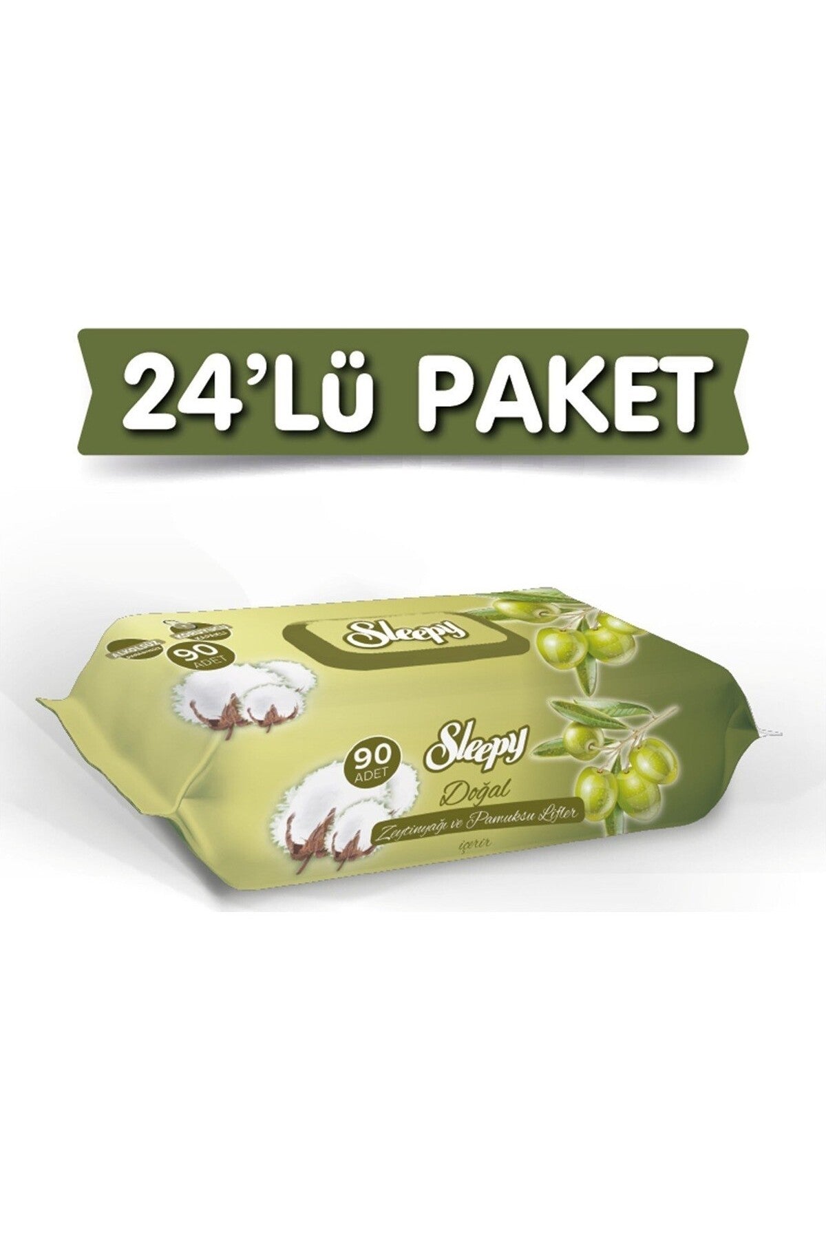 Doğal Zeytinyağlı Islak Havlu Mendil 24'lü 2160 Yaprak