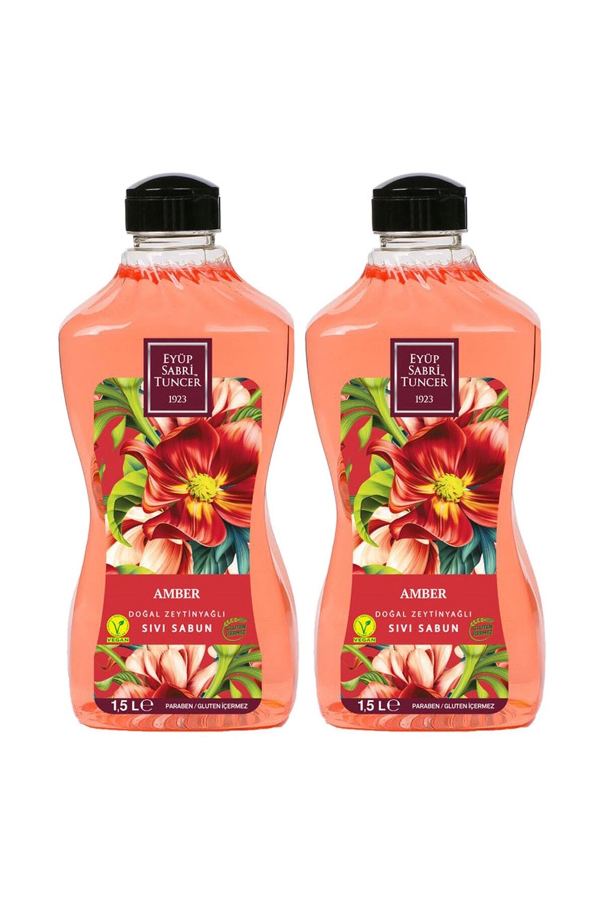 Doğal Zeytinyağlı Sıvı Sabun Amber 1.5 litre Pet Şişe x 2 Adet