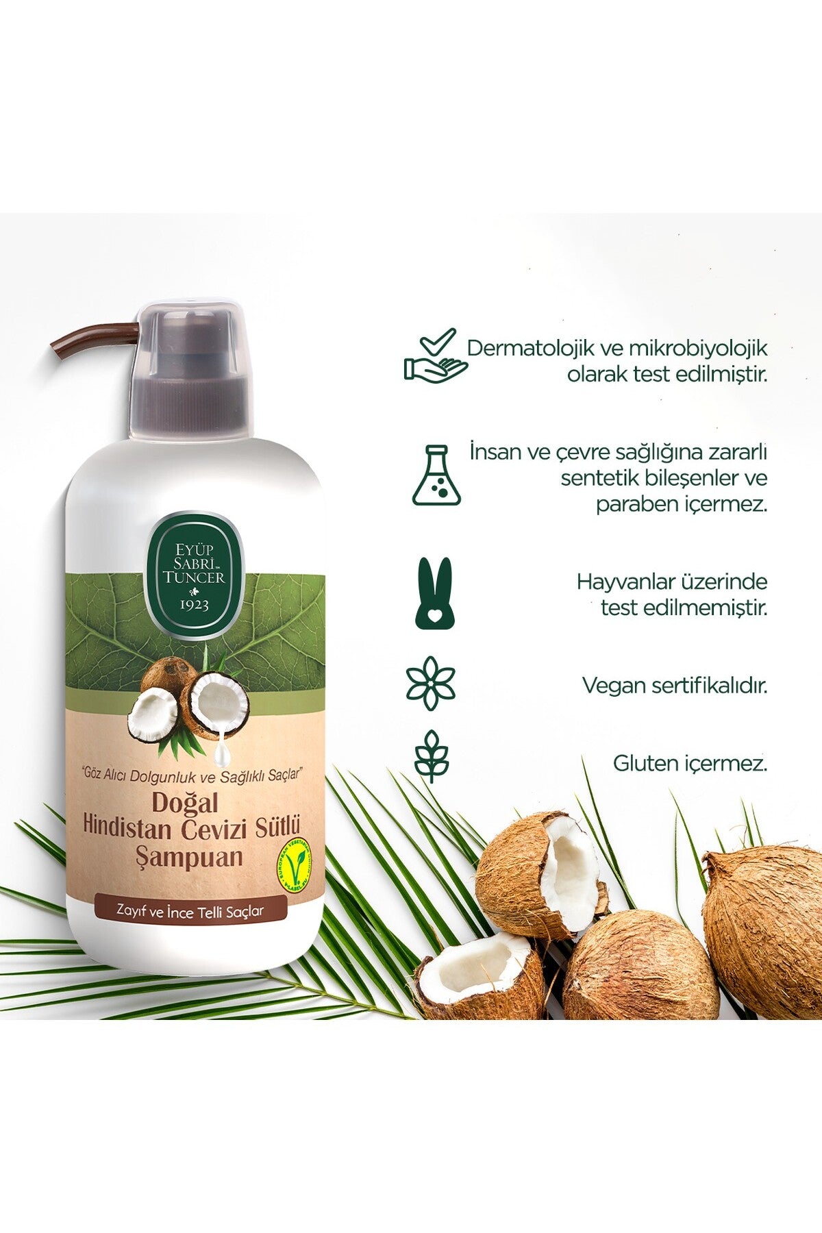 Doğal Hindistan Cevizi Sütlü Şampuan 600 ml