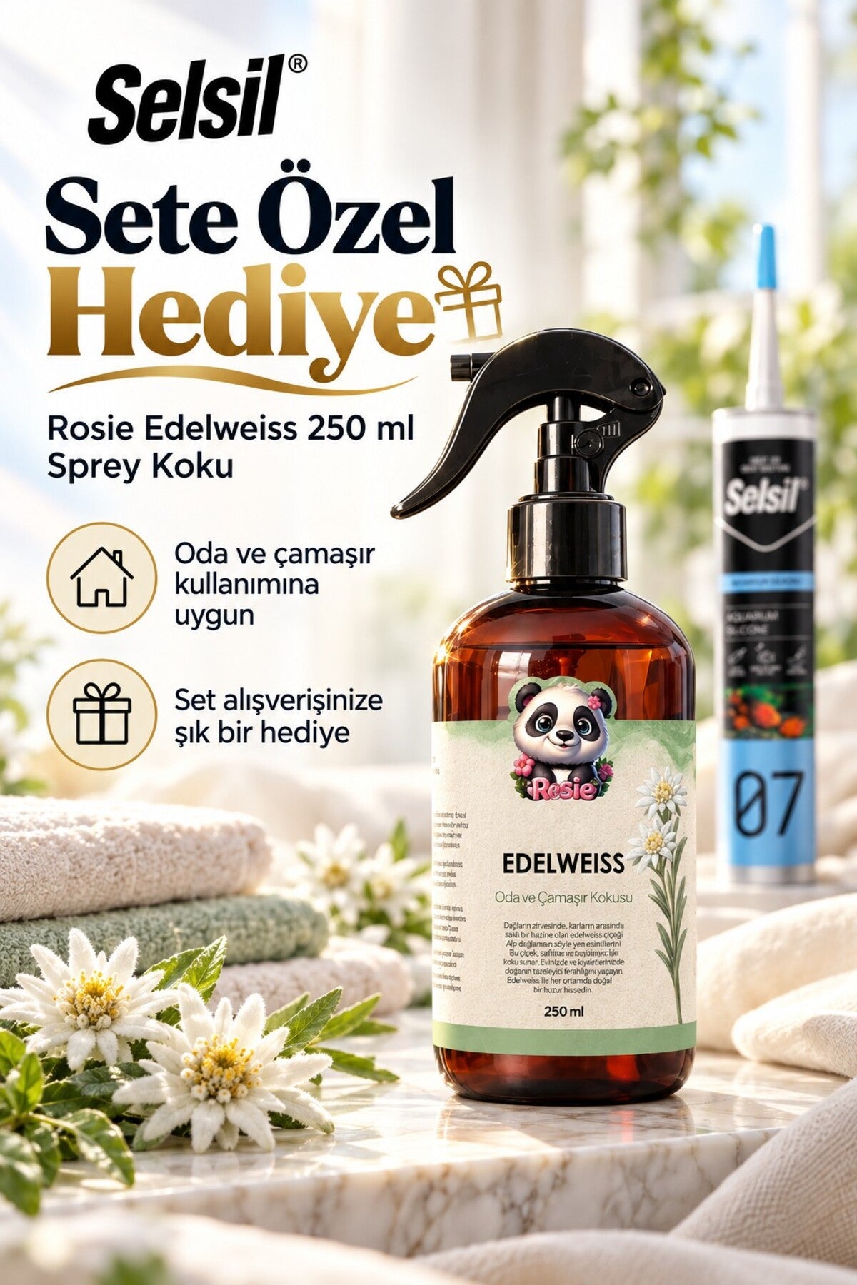 Akvaryum Silikonu 2'li Set + Rosie 250 ml Sprey Koku Hediye