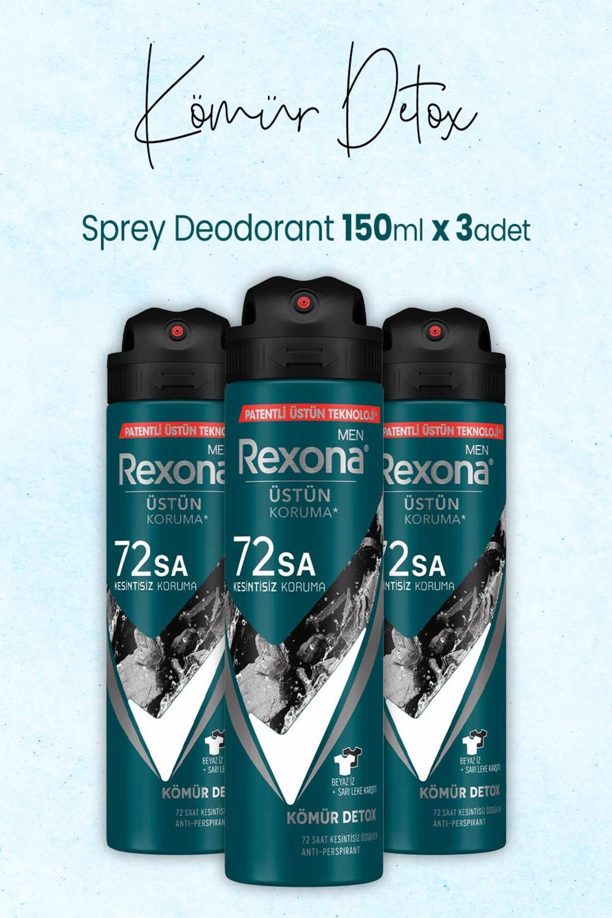 Men Sprey Deodorant Kömür Detox 150 ml x 3 Adet