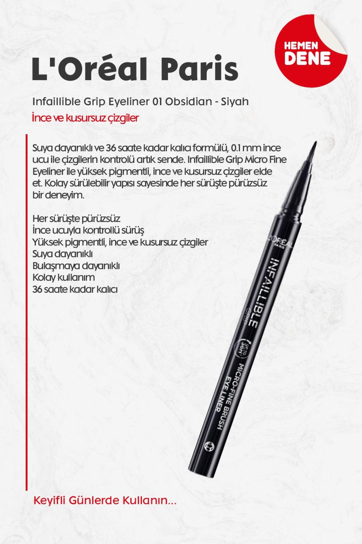 Loreal Paris Infaillible Grip Eyeliner 01 Obsidian - Siyah