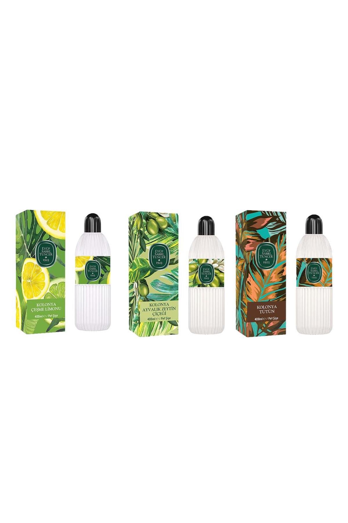Kolonya Çeşme Limonu, Ayvalık Zeytin Çiçeği ve Tütün Pet Şişe 400 ml