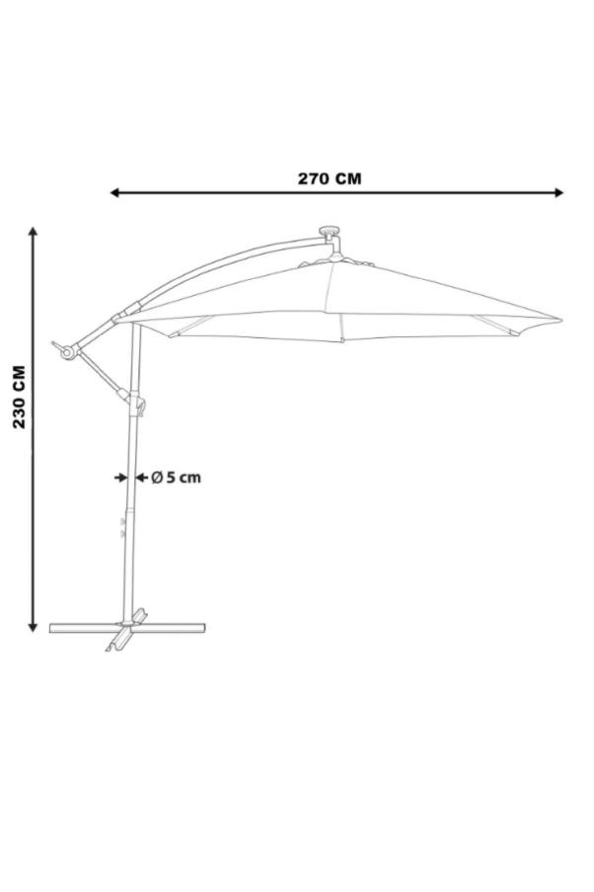 Koyu Yeşil, Bahçe Şemsiyesi Makaralı 300cm, 8 telli