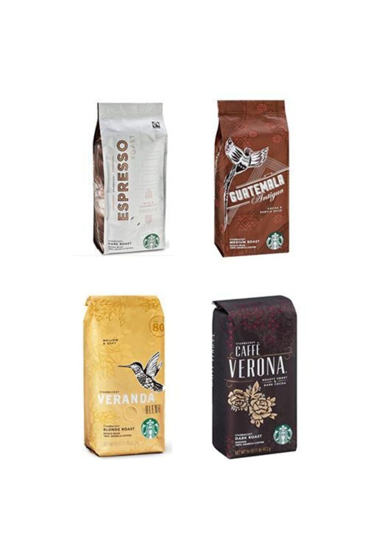 Verona, Veranda, Dark Espresso Ve Guatemala Çekirdek Kahve, 4 Adet 250 Gr