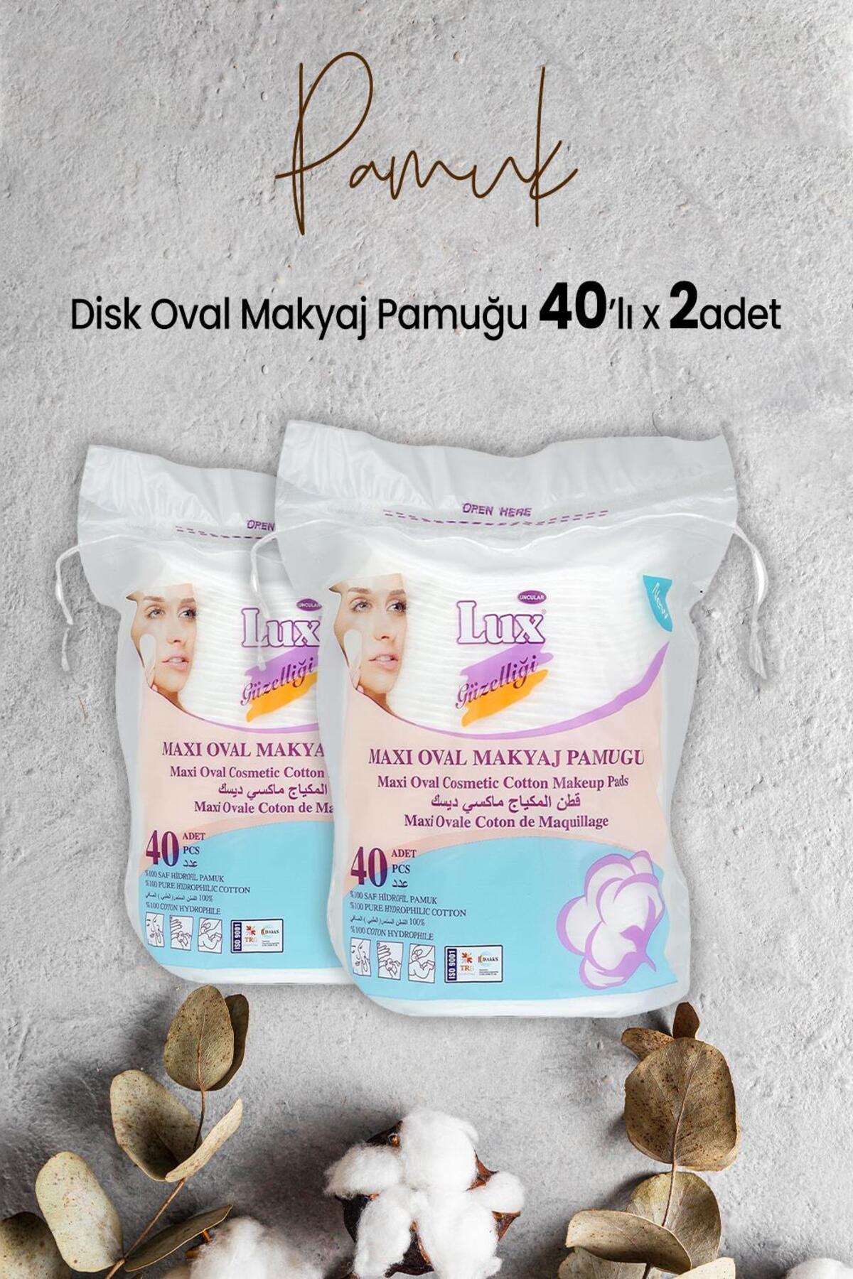Disk Oval Makyaj Pamuğu 40' lı x 2 Adet