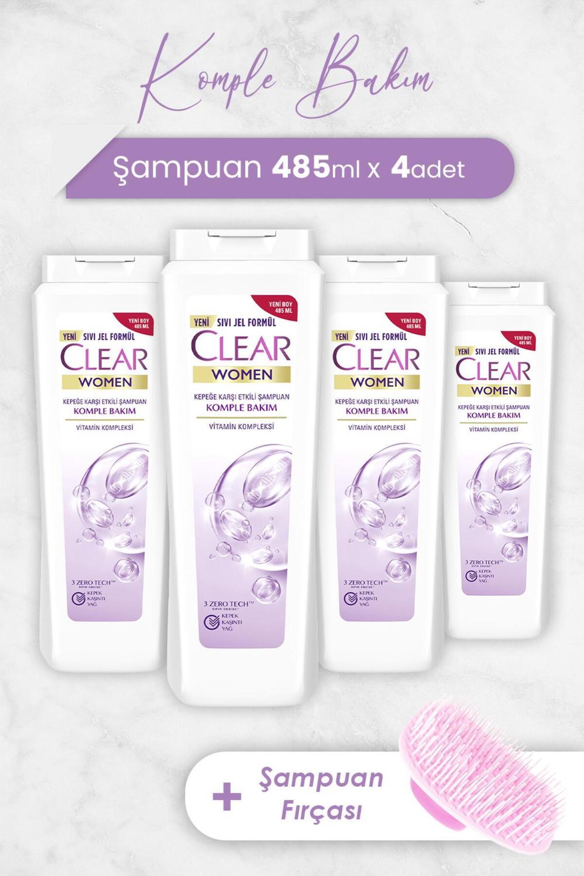 Women Komple Bakım Şampuan 485 ml x 4 Adet ve Şampuan Fırçası