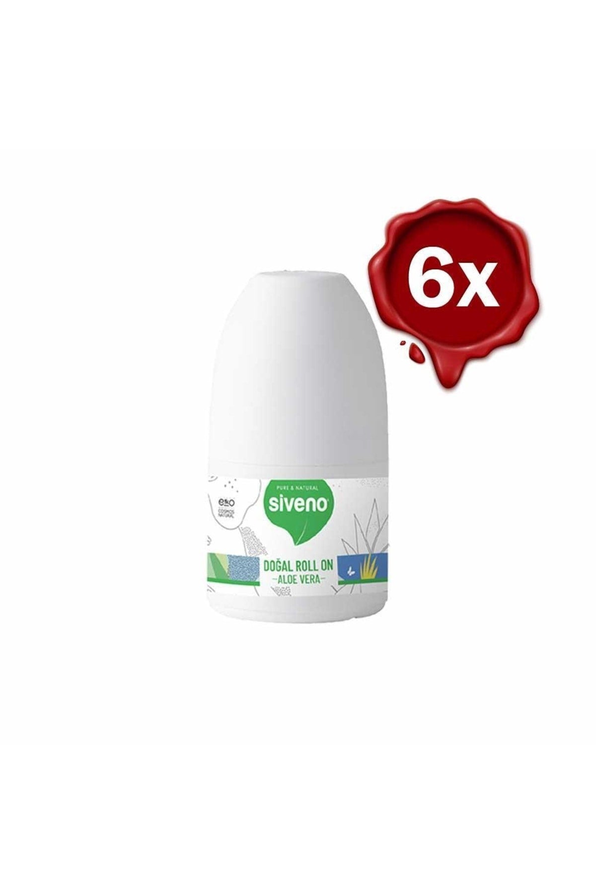 %100 Doğal Roll-On Aloe Vera Deodorant Ter Kokusu Önleyici Bitkisel Lekesiz Vegan 50 ml X 6 Adet