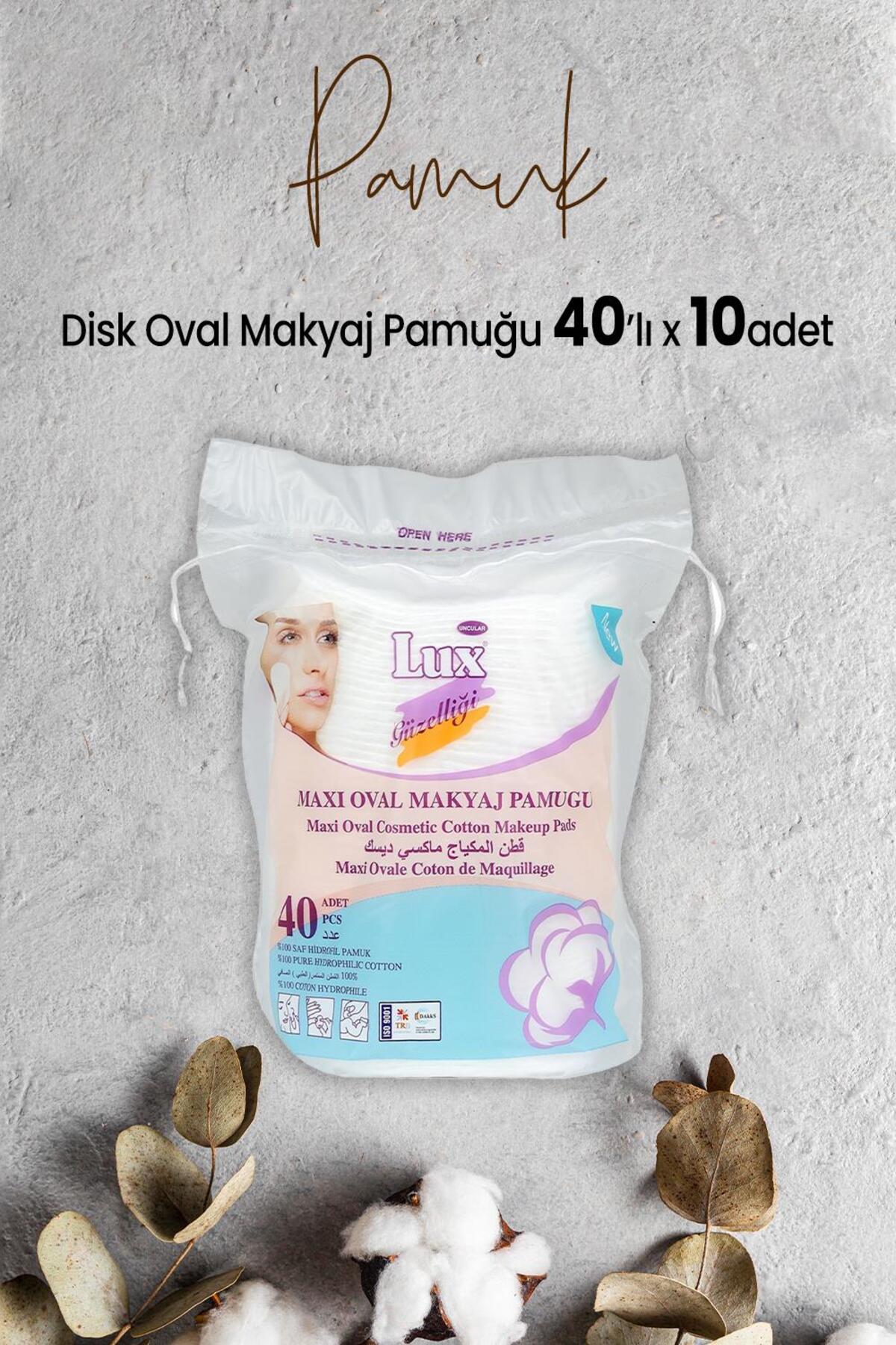 Disk Oval Makyaj Pamuğu 40' lı x 10 Adet