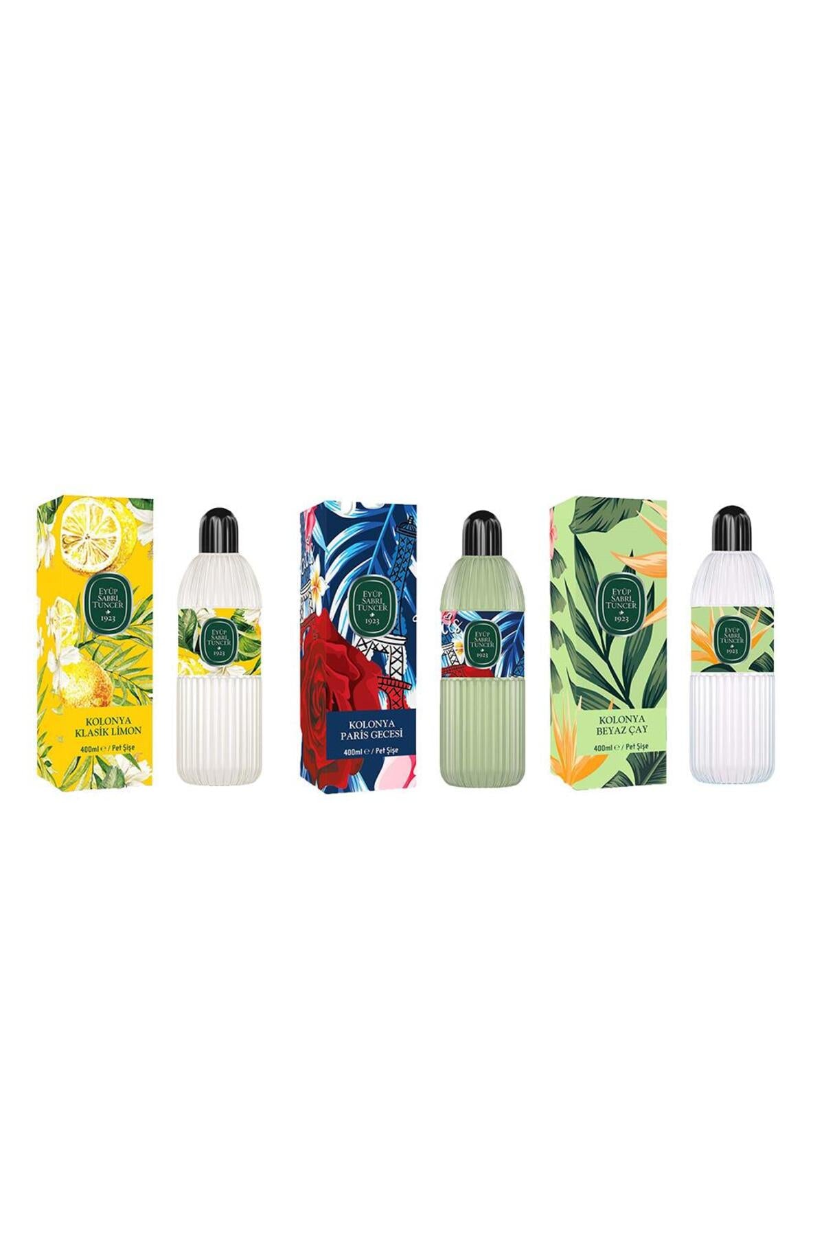 Kolonya Klasik Limon, Paris Gecesi ve Beyaz Çay Pet Şişe 400 ml