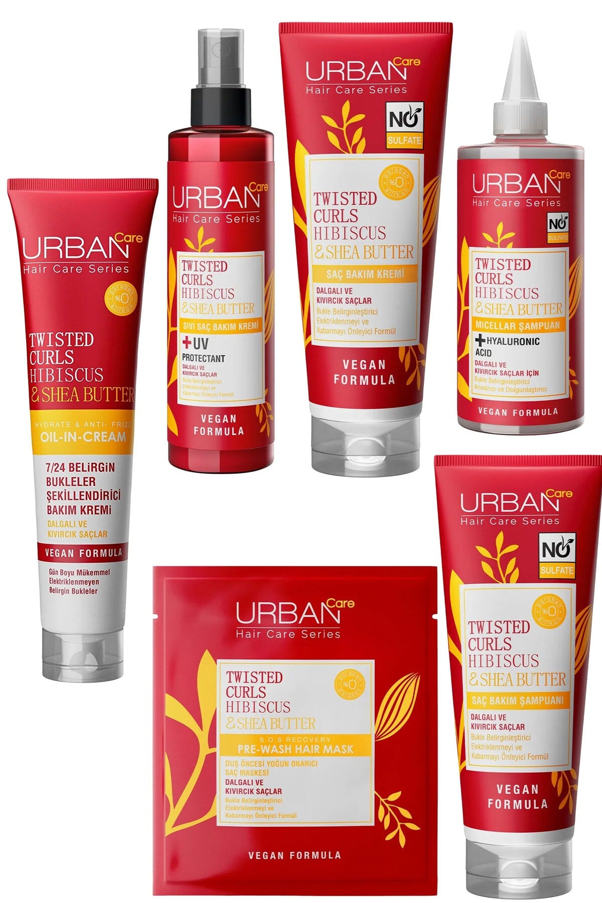 Bukle Belirginleştirici Twisted Curl Hibiscus&shea Butter Serisi Dalgalı Ve Kıvırcık Saçlar 6 Lı Set