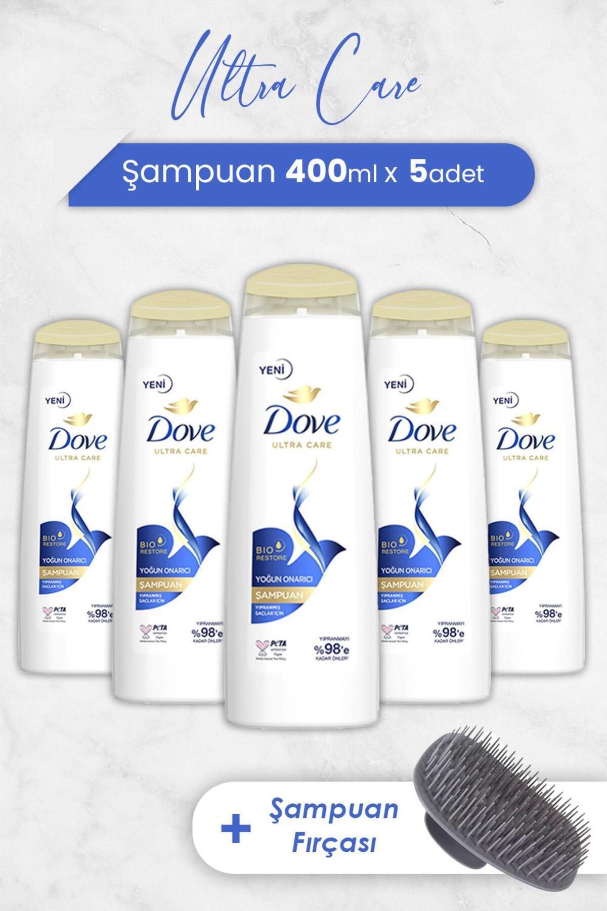 Ultra Care Yoğun Onarıcı Şampuan 400 ml x 5 Adet ve Şampuan Fırçası