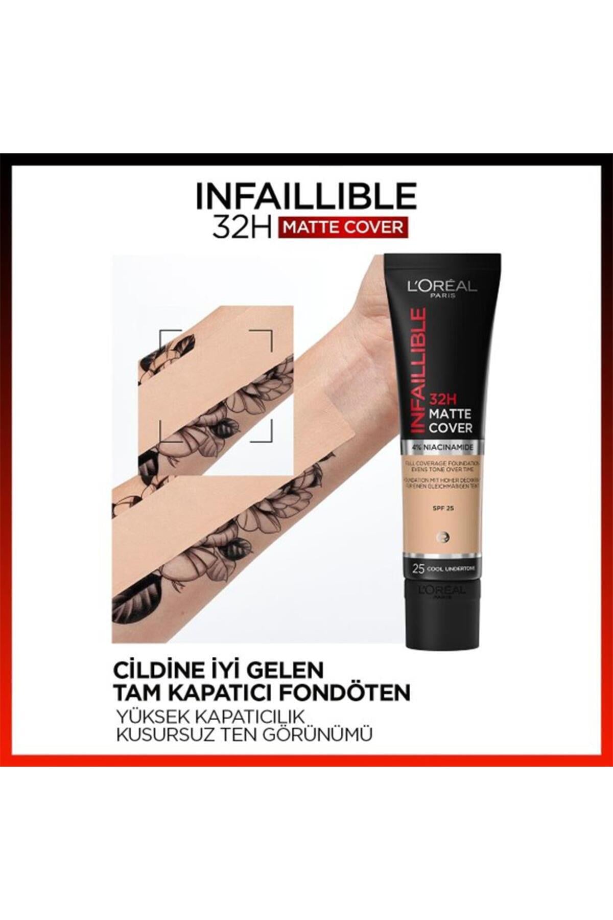 Infaillible Matte Cover Fondöten SPF25 Warm Undertone 145