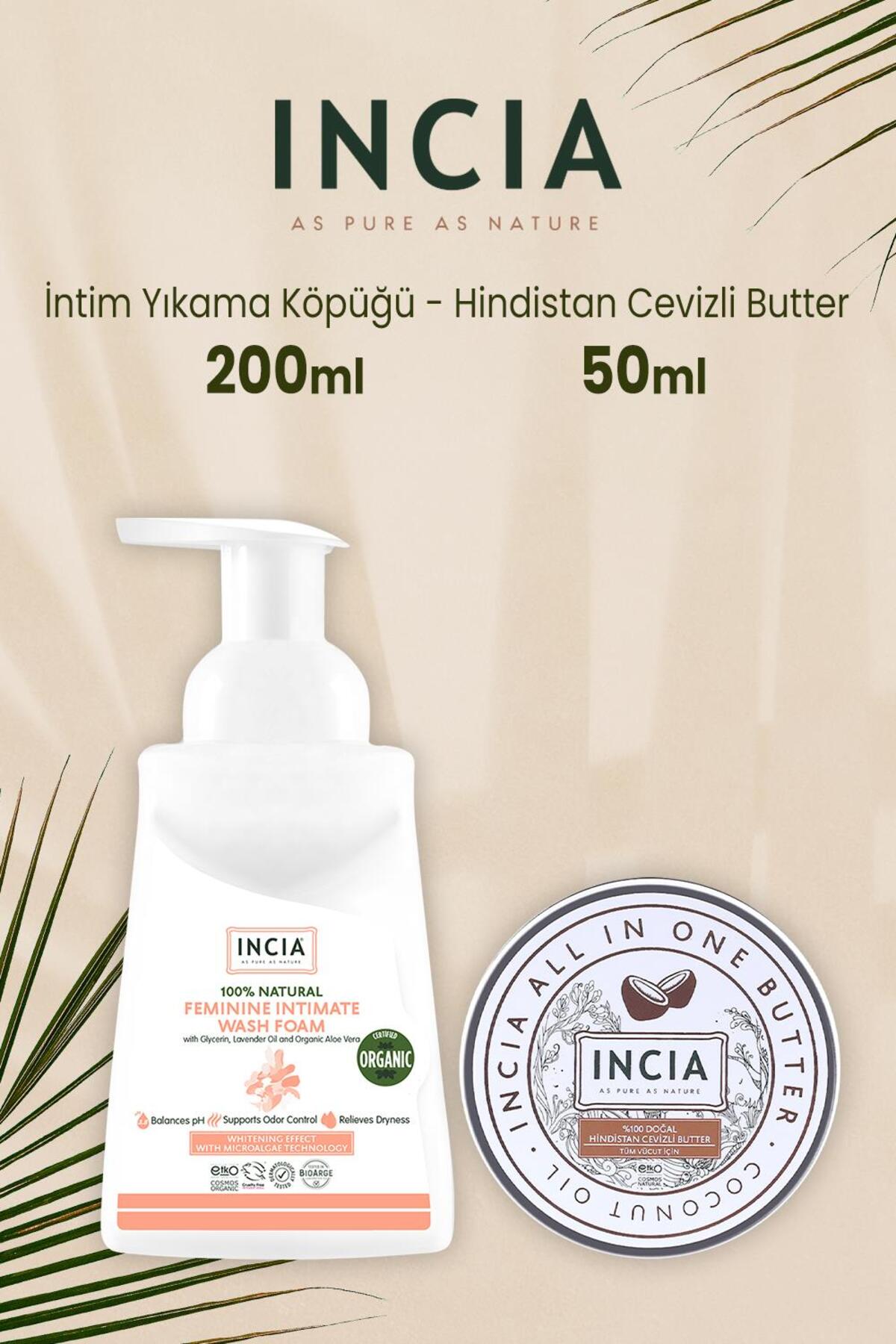 %100 Doğal Hindistan Cevizli Butter 50 ml ve Doğal İntim Yıkama Köpüğü 200 ml