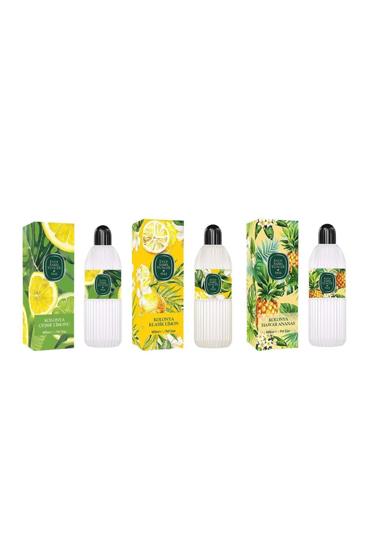Kolonya Çeşme Limonu, Klasik Limon ve Hawaii Ananas Pet Şişe 400 ml