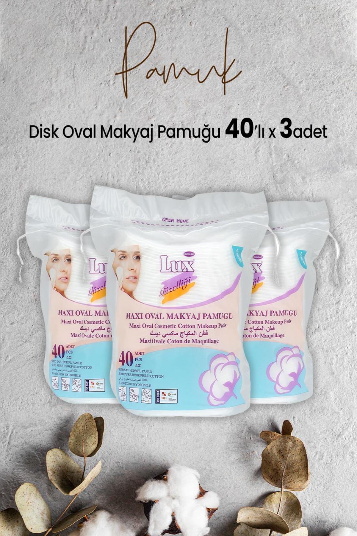 Disk Oval Makyaj Pamuğu 40' lı x 3 Adet