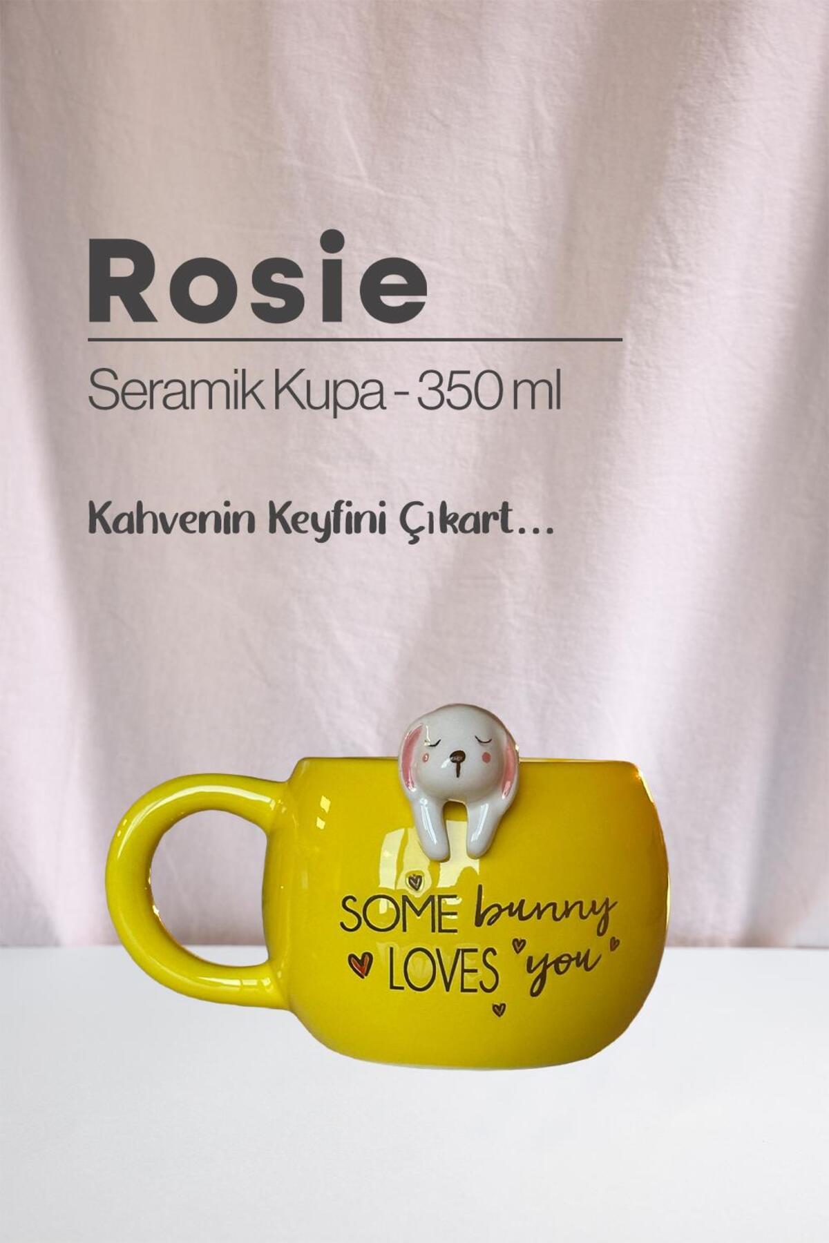Panda ve Tavşan Figürlü Seramik Kupa 350 ml