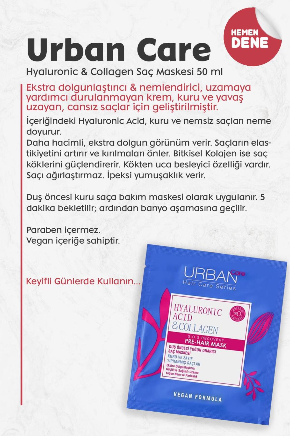 Hyaluronic & Collagen Saç Maskesi 50 ml