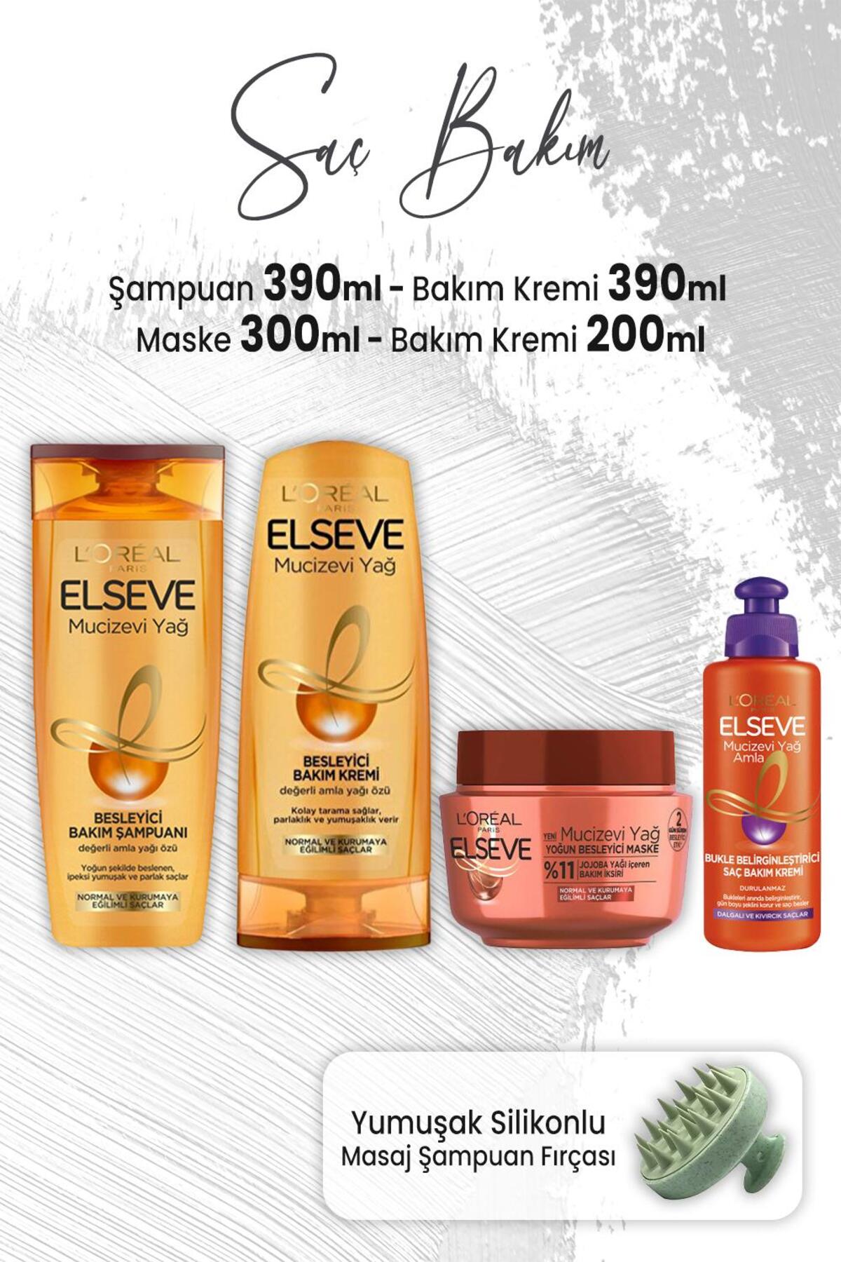 Mucizevi Yağ Amla Şampuan 390 ml, Bakım Kremi 390 ml, Maske 300 ml, Krem 200 ml ve Masaj Şamp