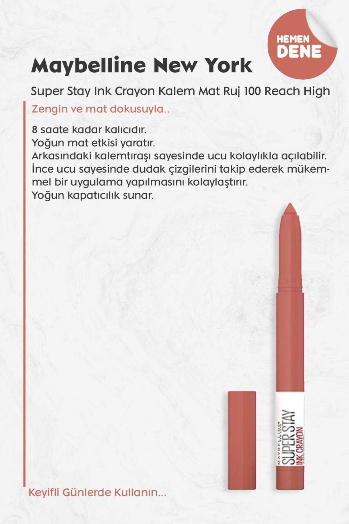 Super Stay Ink Crayon Mat Kalem Ruj 100