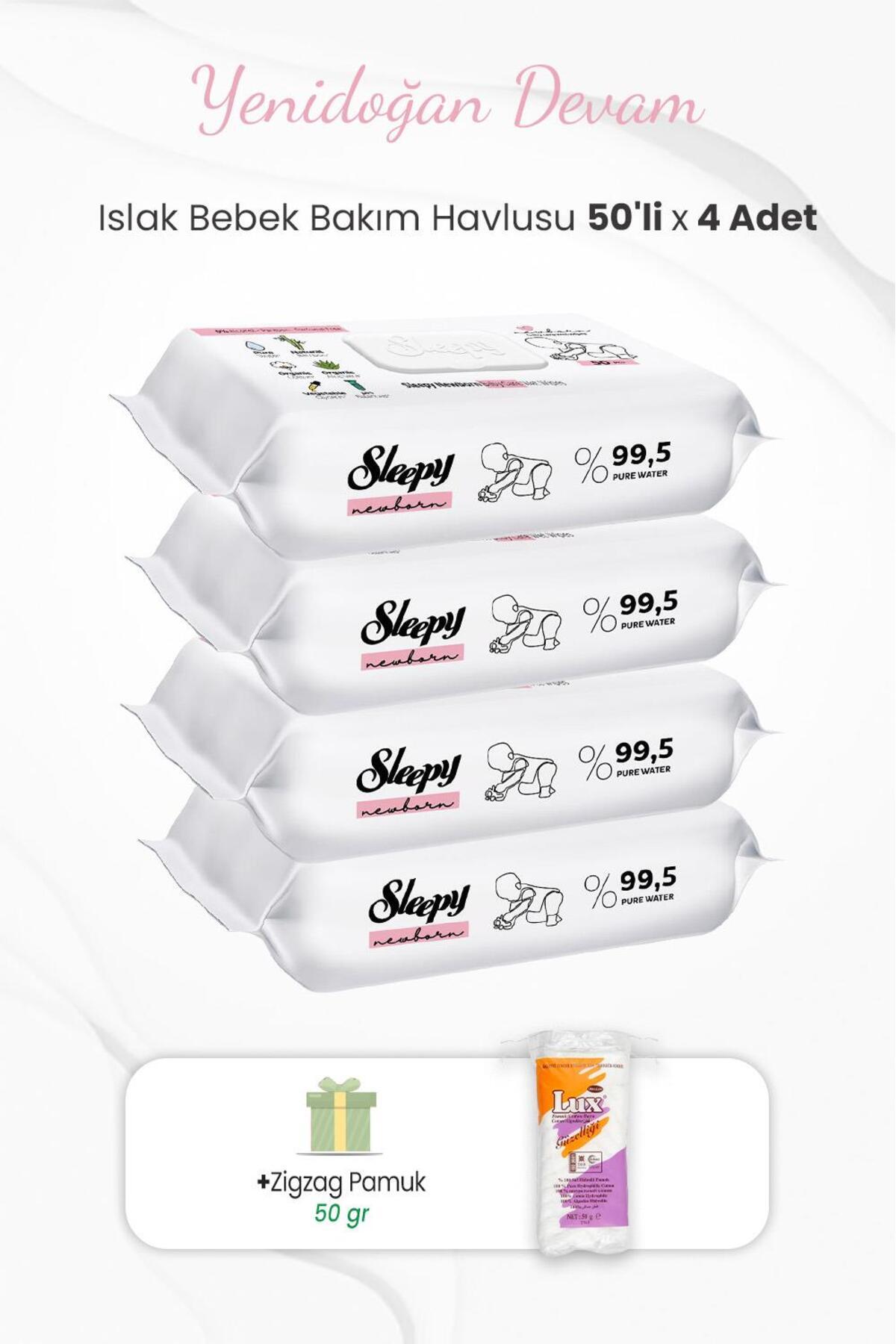 Yenidoğan Bakım Havlusu 50'li x 4 Adet ve Zigzag Pamuk 50 gr