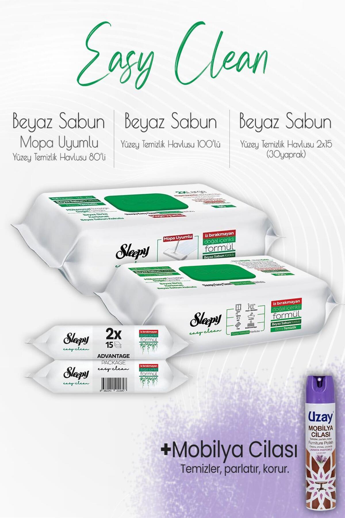 Easy Clean Yüzey Temizlik Havlusu Seti 5 ve Mobilya Cilası Lavanta