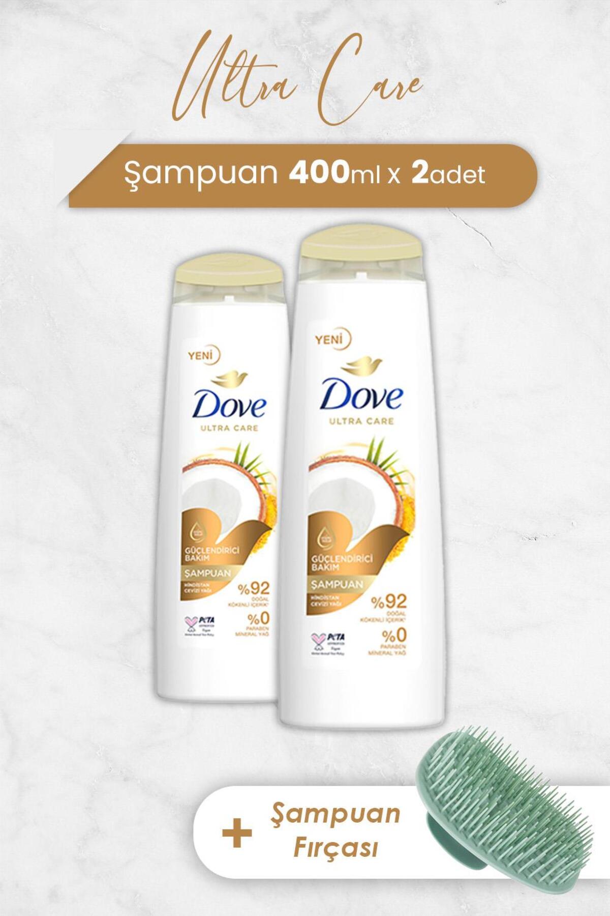 Ultra Care Şampuan Hindistan Cevizi 400 ml x 2 Adet ve Şampuan Fırçası