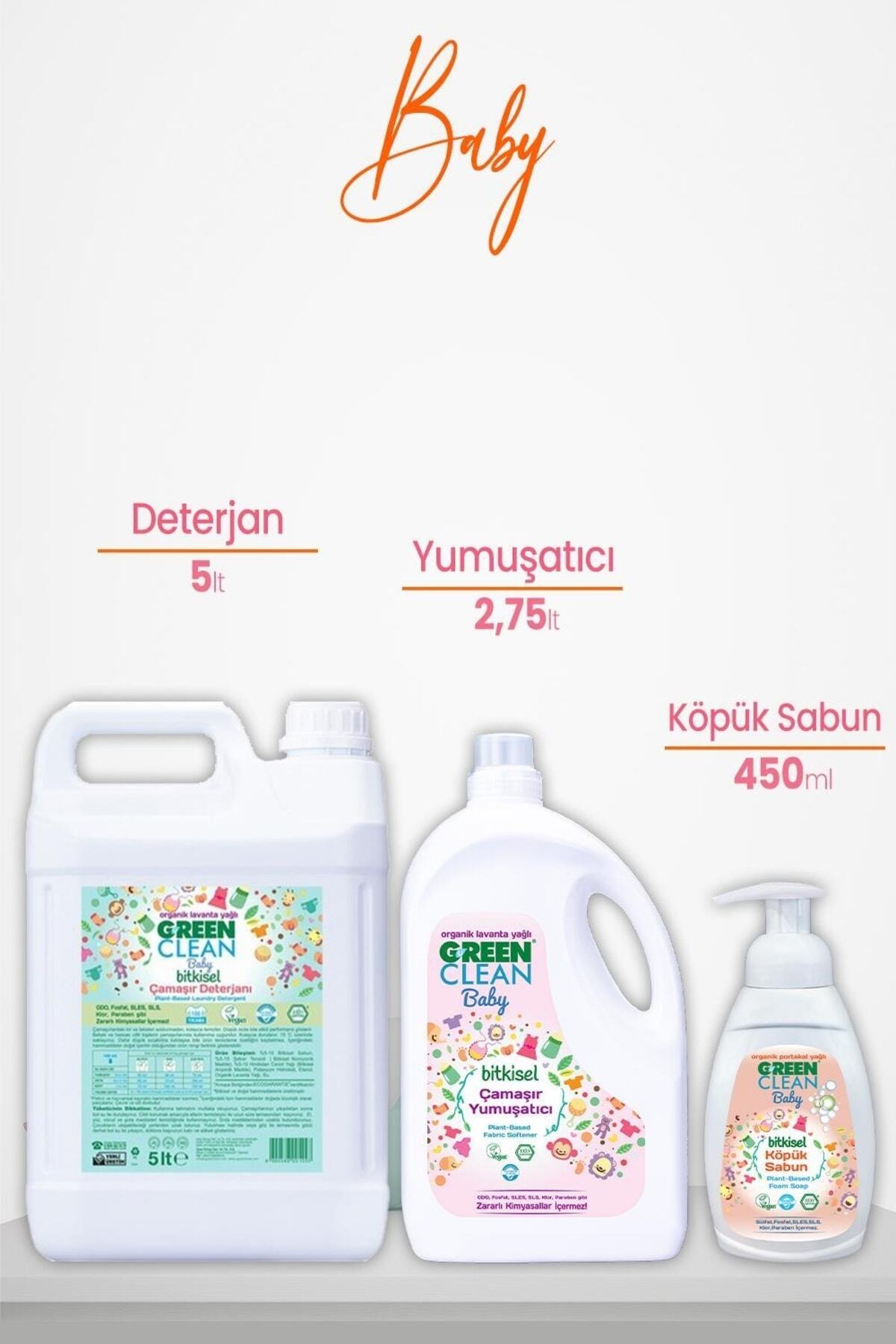 Baby Yumuşatıcı 2750 Ml, Çamaşır Deterjanı Lavanta 5 Lt Ve Köpük Sabun Portakal 450 Ml