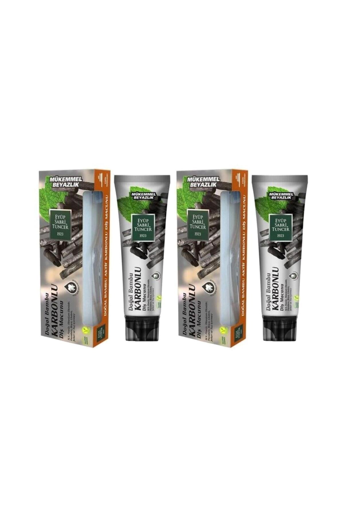 Doğal Aktif Bambu Karbonlu Diş Macunu 75 ml + Diş Fırçası Hediyeli X 2 Adet