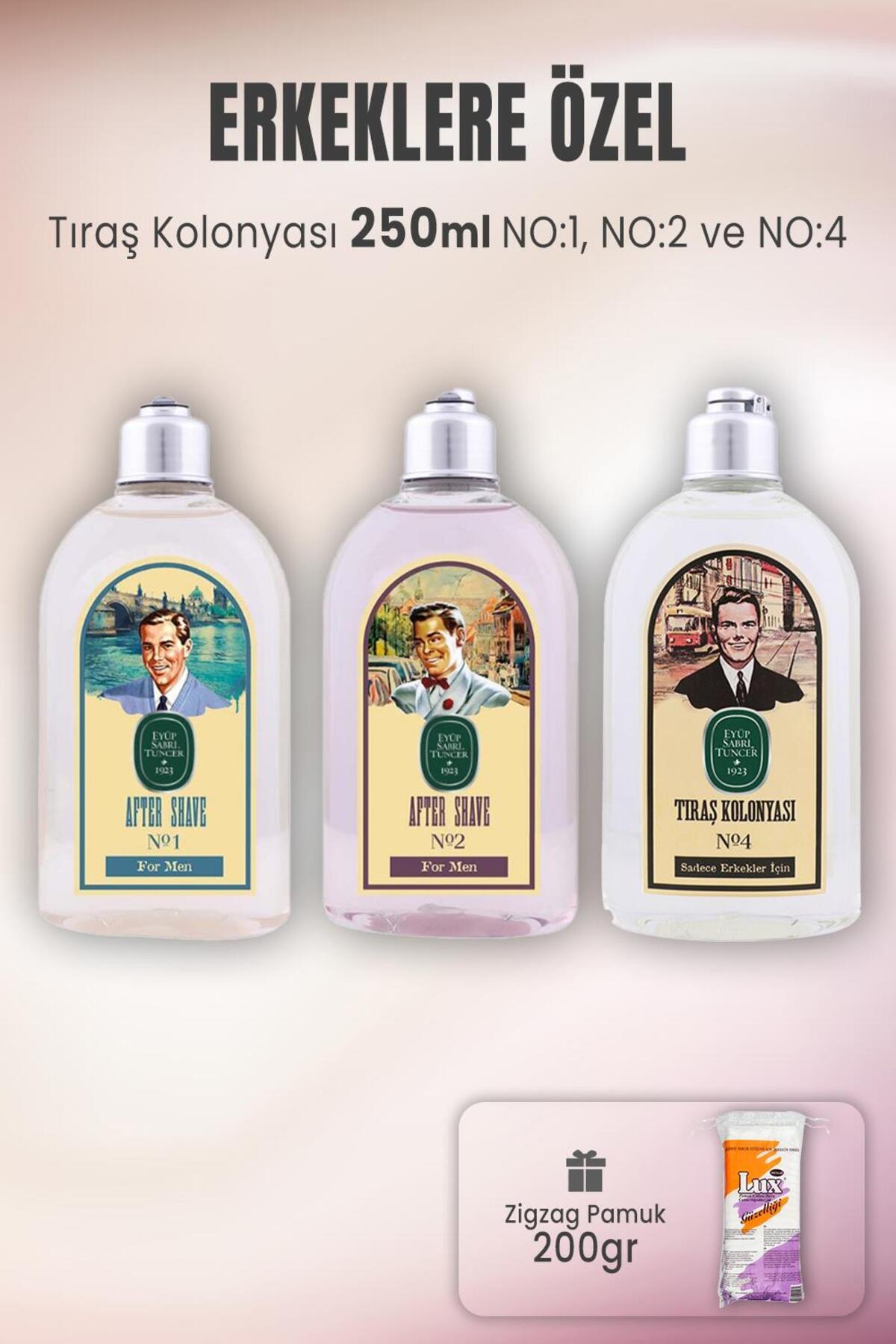 Tıraş Kolonyası Seti 1-2-4 ve Zigzag Pamuk 200 gr