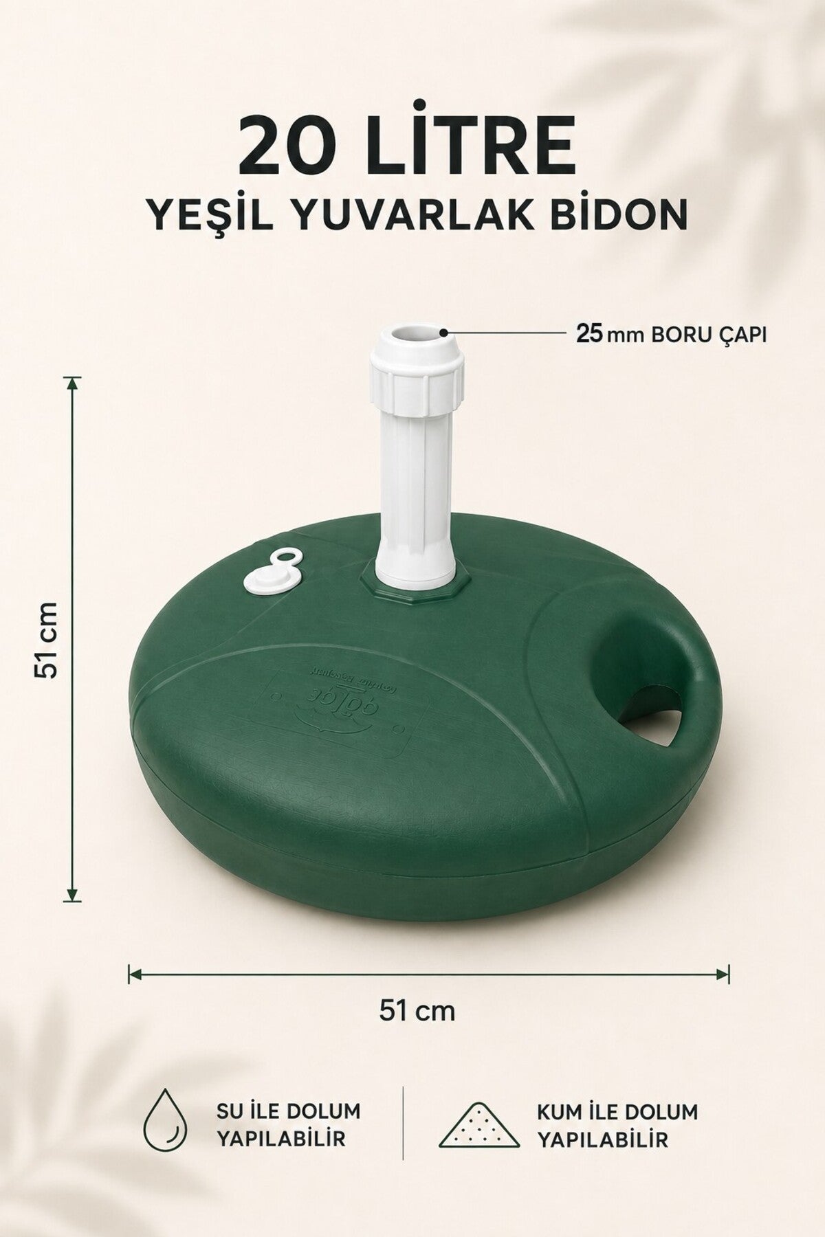 Yeşil Plaj Şemsiyesi ve Bidon, Doğanın Gölgesi, Taşıma Çantalı