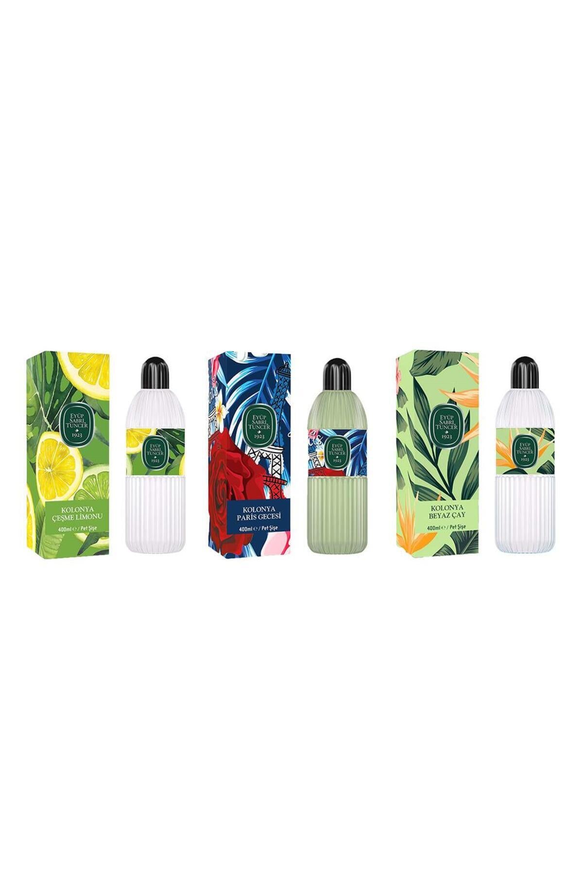 Kolonya Çeşme Limonu, Paris Gecesi ve Beyaz Çay Pet Şişe 400 ml